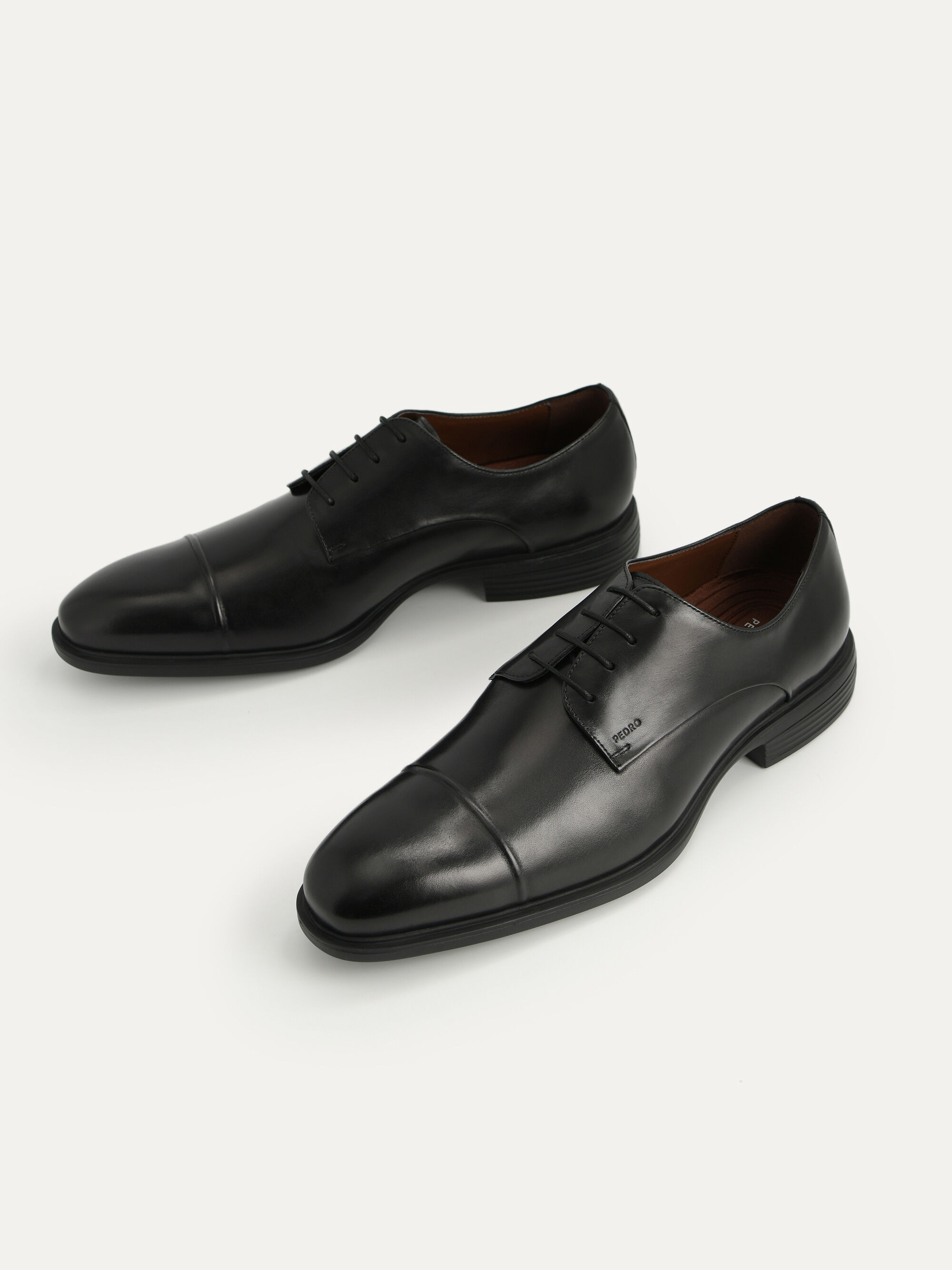 Black Altitude Leather Toe Derby Shoes - PEDRO SG
