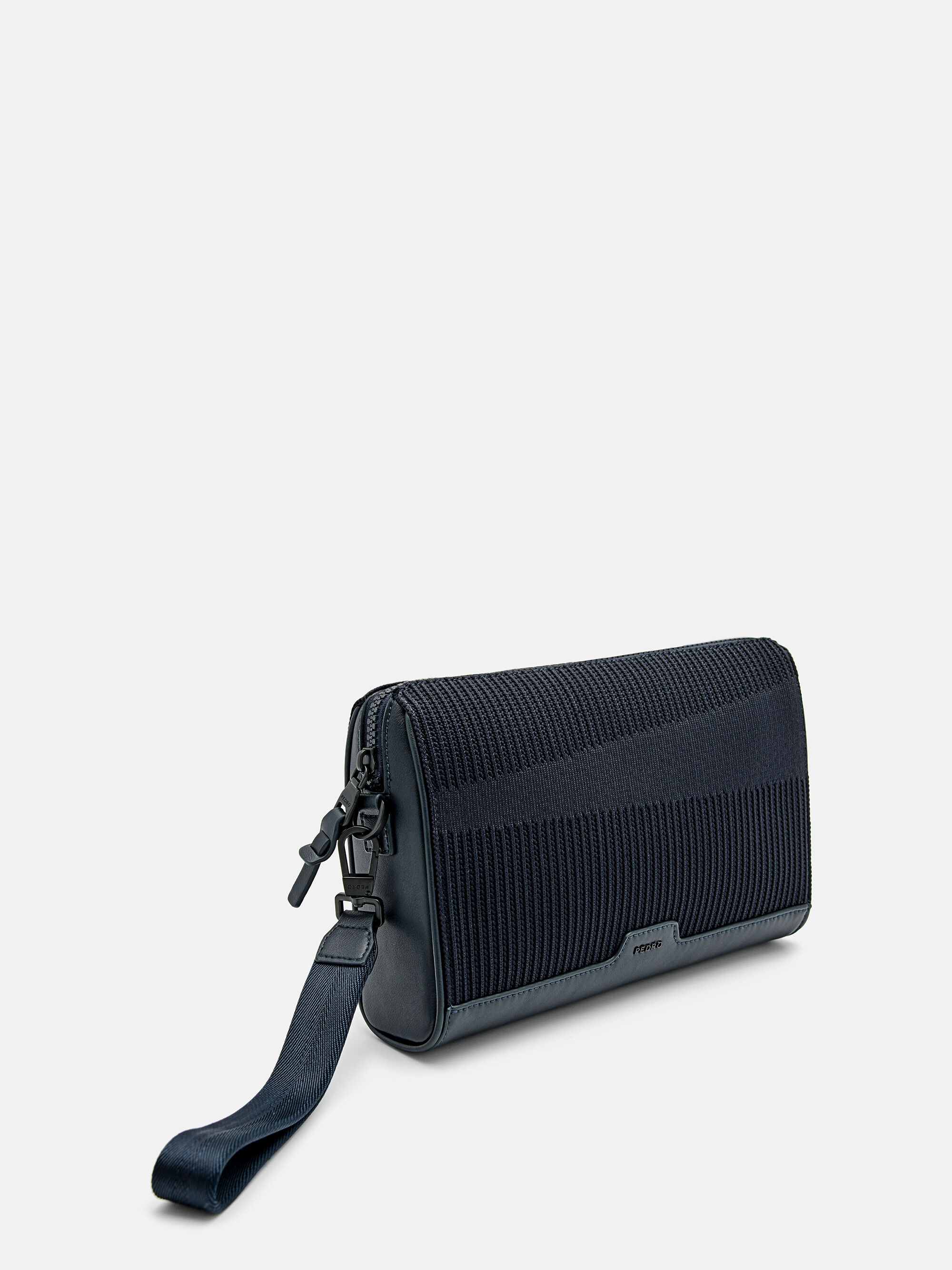 Tristan Fabric Clutch Bag, Navy