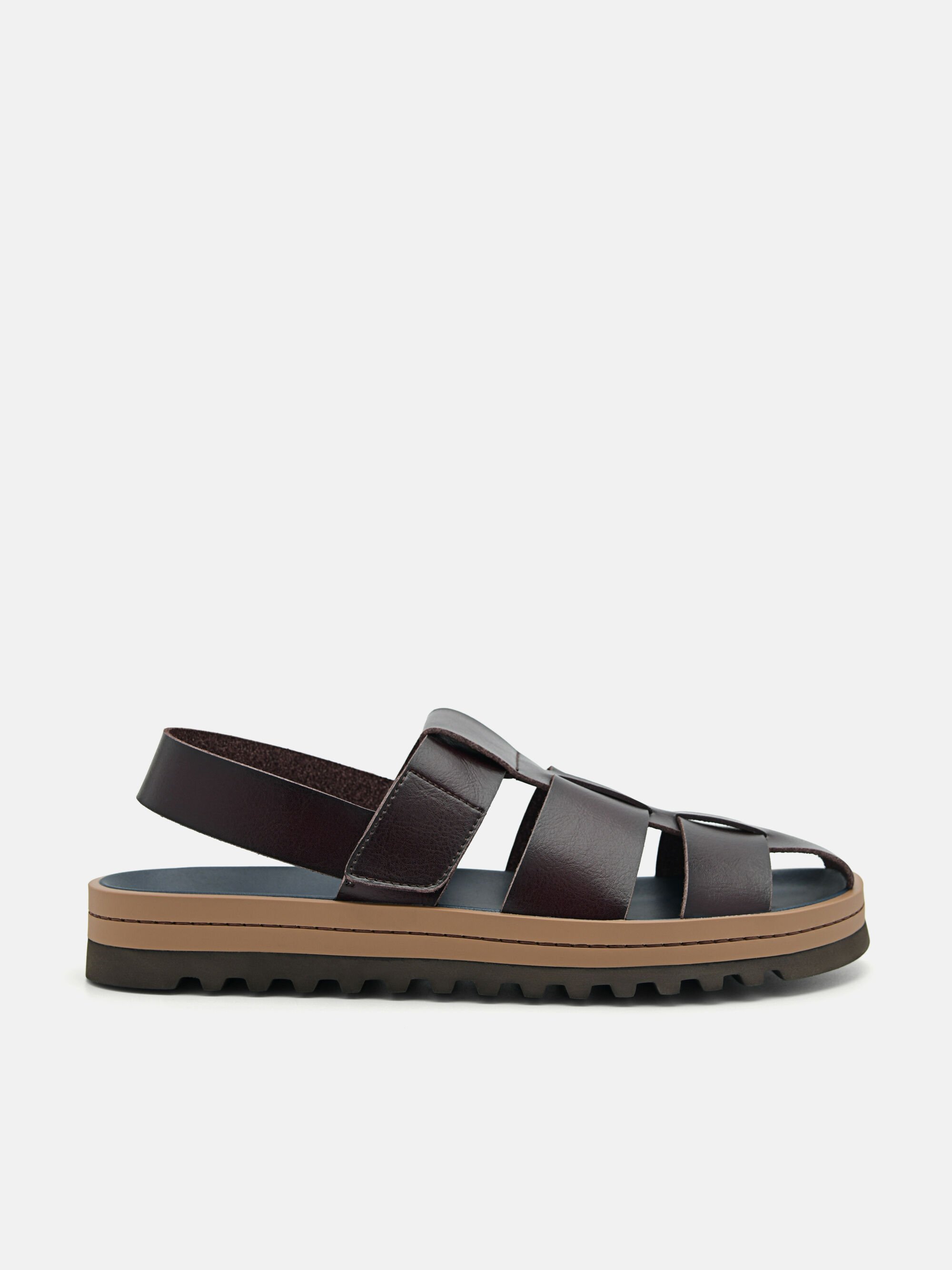 George Caged Sandals, Dark Brown