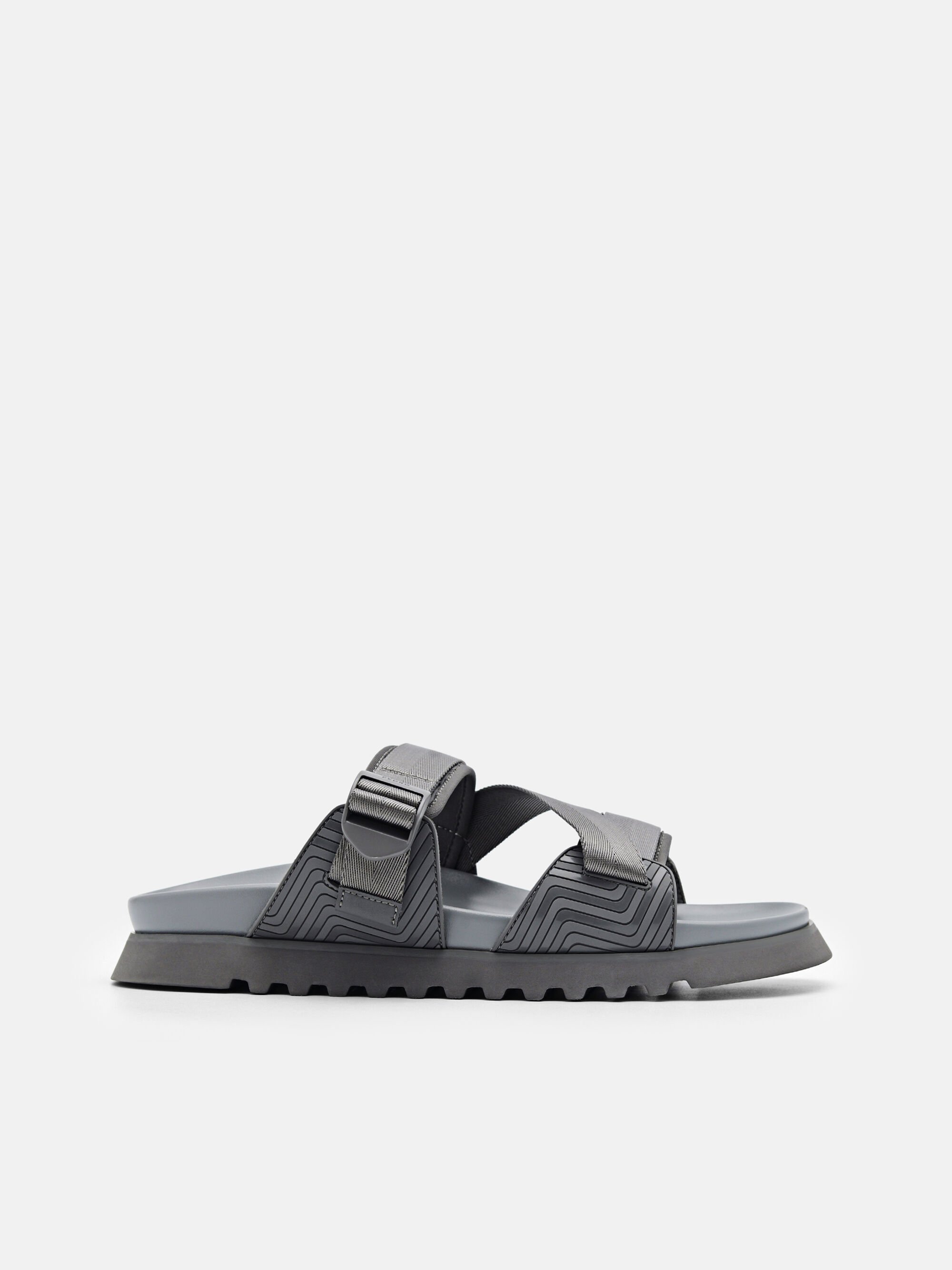 Nylon Strap Sandals, Dark Grey