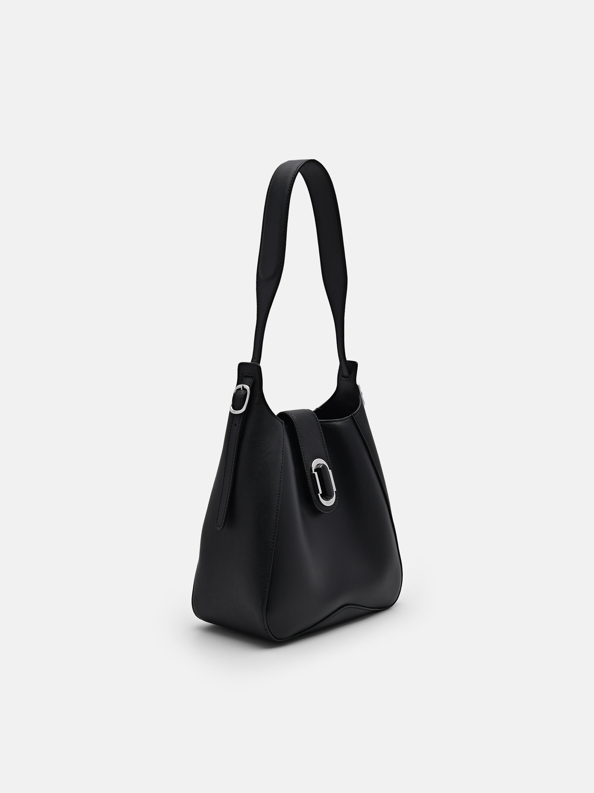 PEDRO Studio Rift Leather Hobo Bag, Black