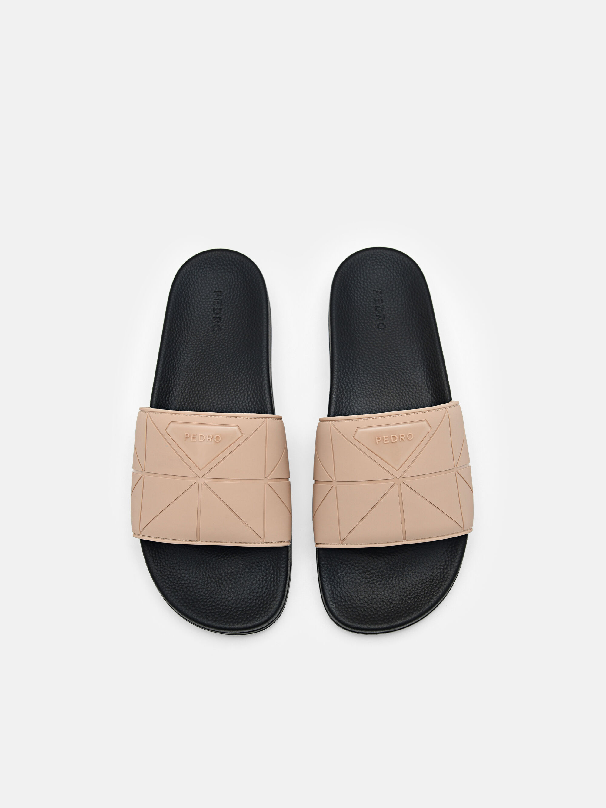 Slide Sandals in Pixel, Taupe