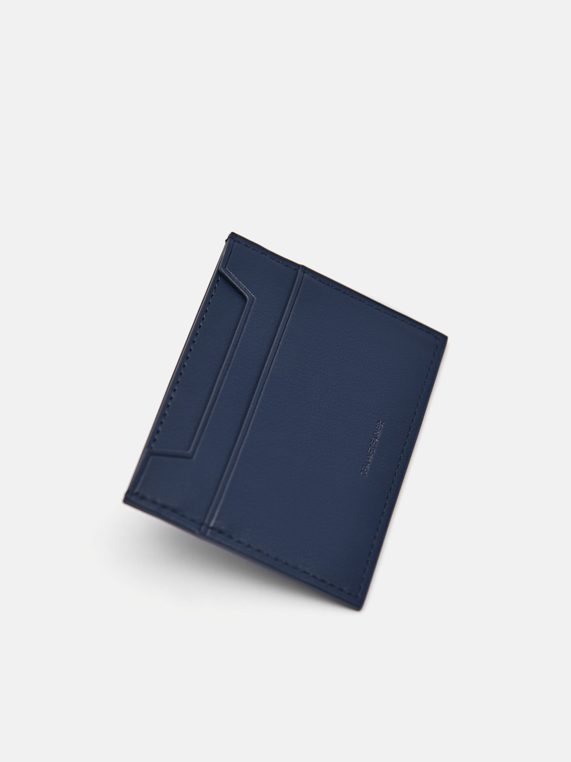 Leather Card Holder, Navy