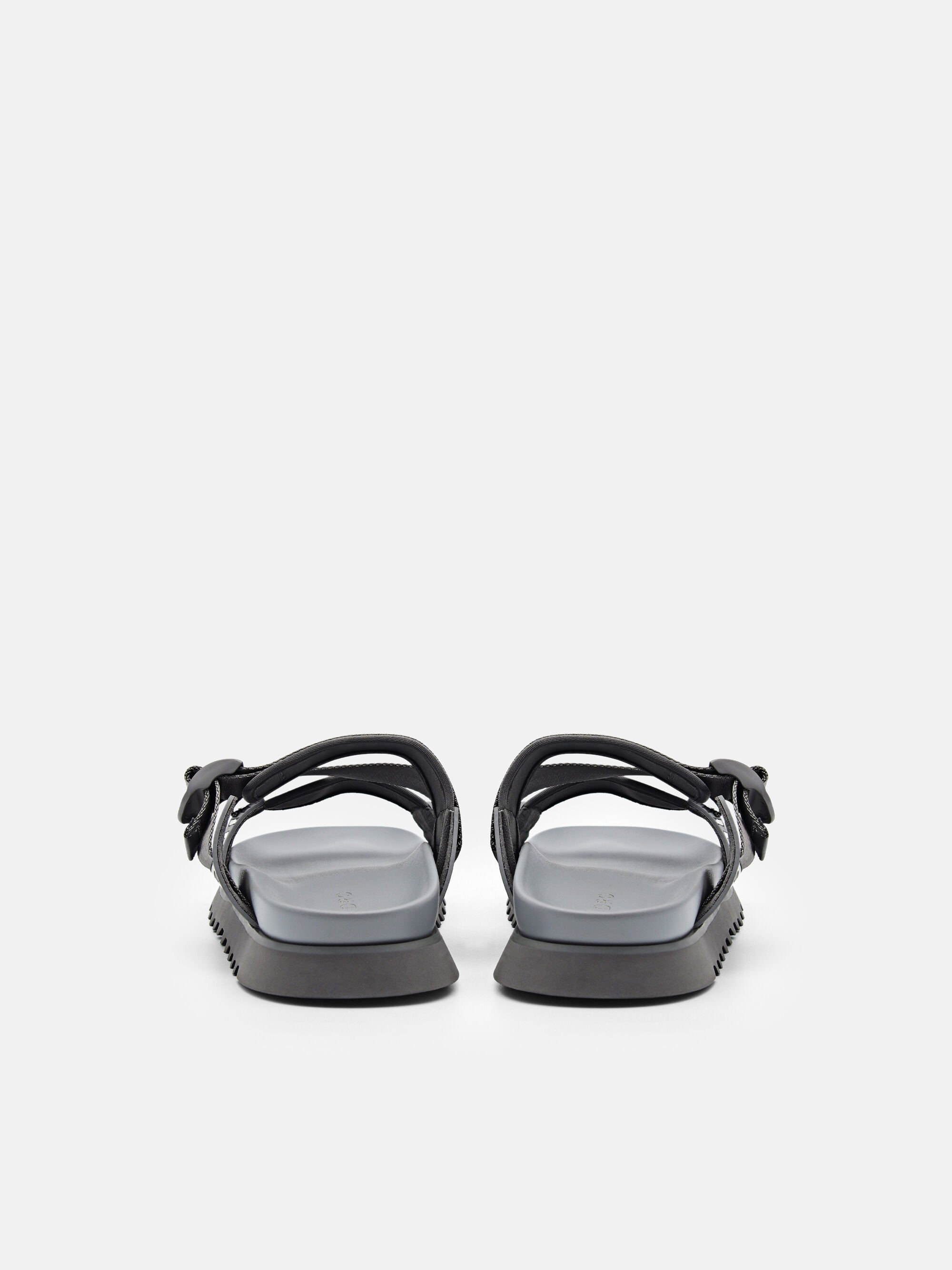 Nylon Strap Sandals, Dark Grey