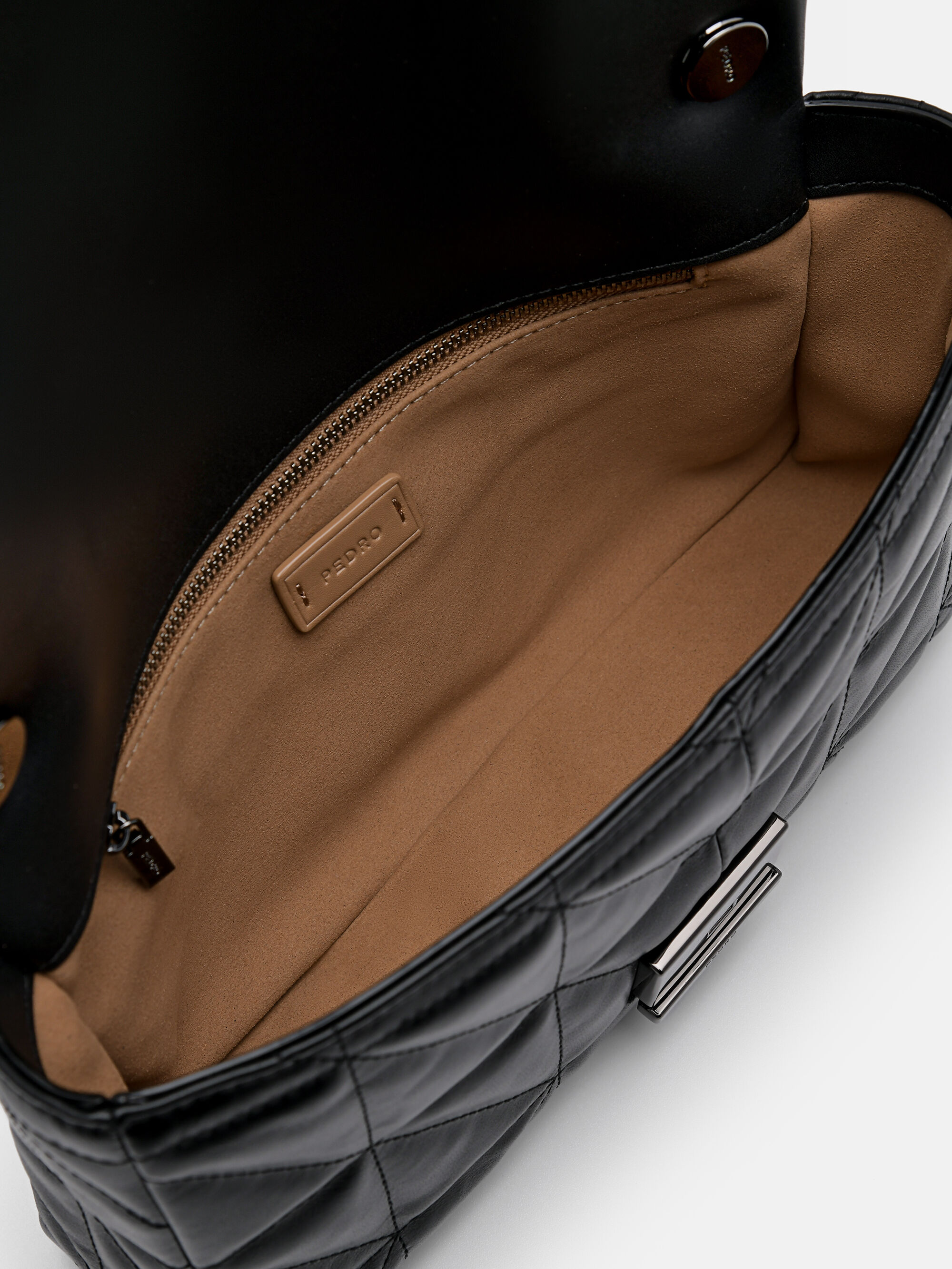 PEDRO Studio Leather Shoulder Bag in Pixel, Black