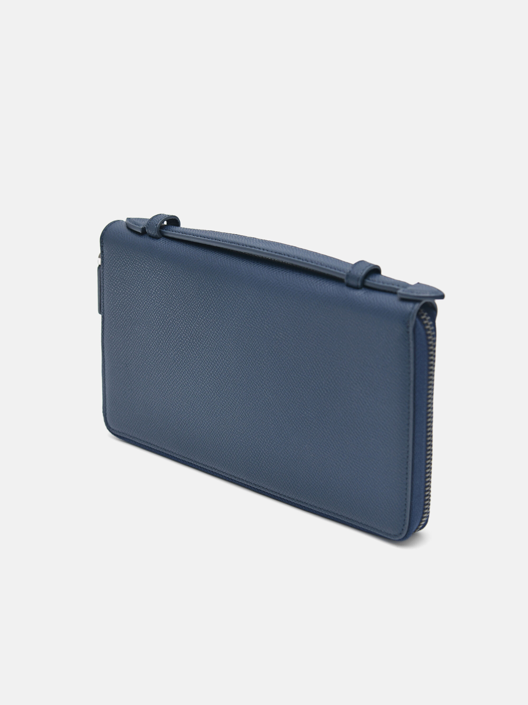 Leather Wallet Organiser, Navy