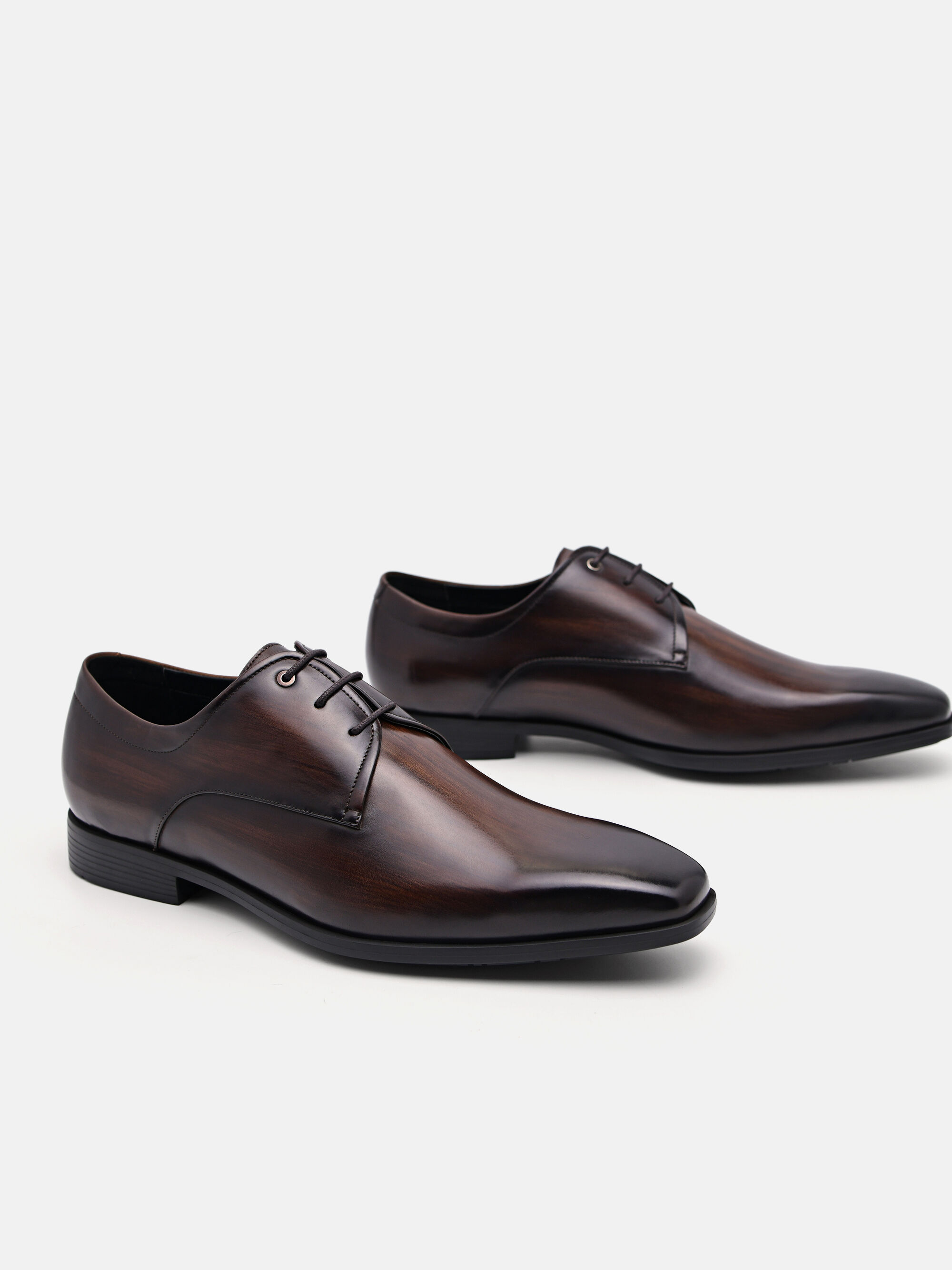 Altitude Burnished Derby Shoes, Dark Brown