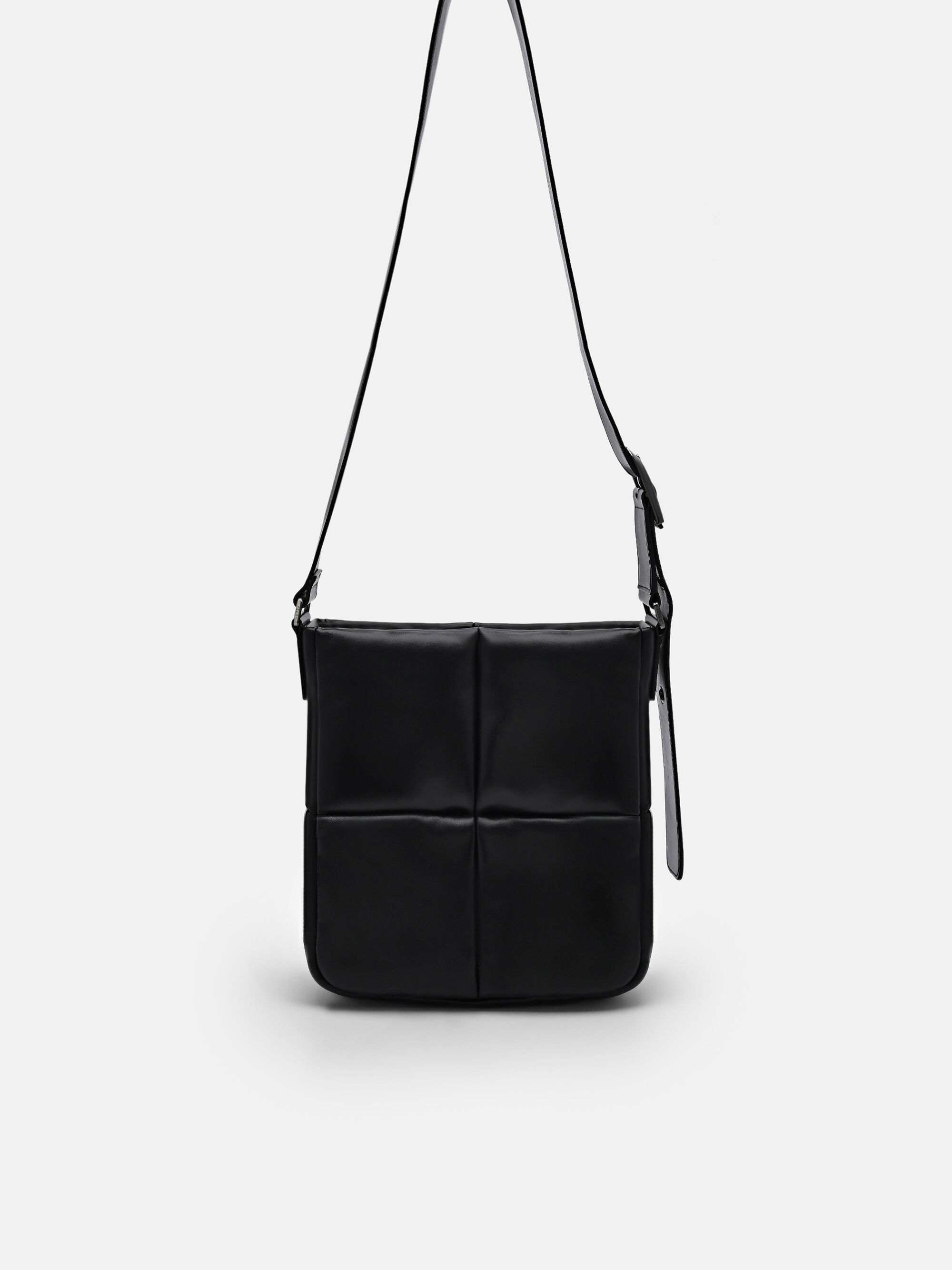 Helix Quilted Shoulder Bag, Black