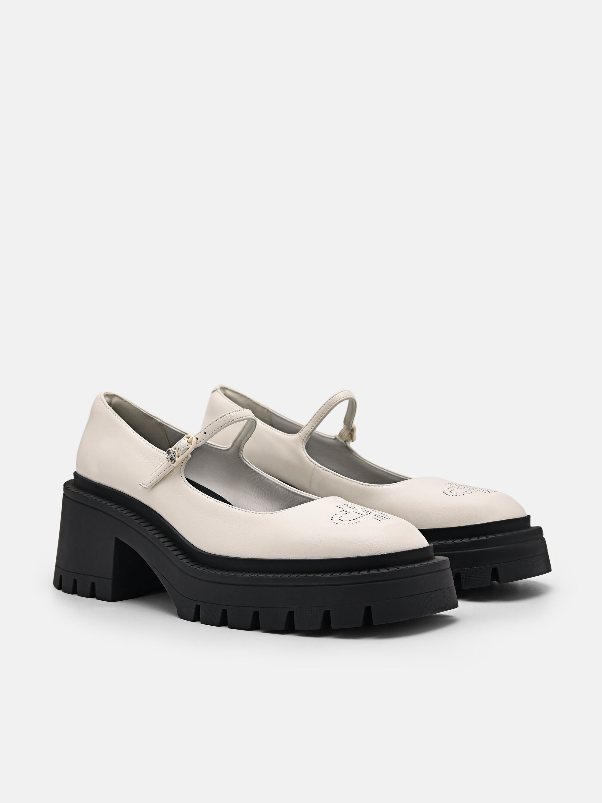 PEDRO Icon Leather Platform Loafers, Chalk