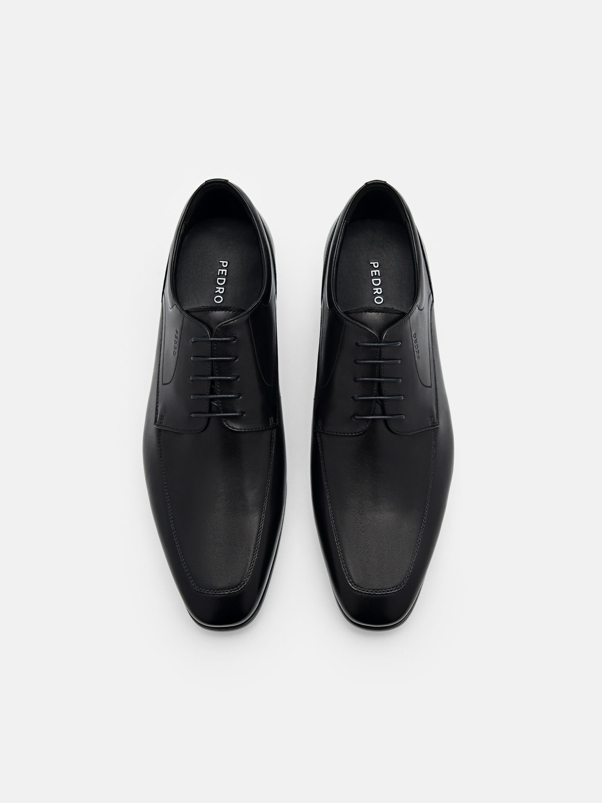 Leather Derby Shoes, Black