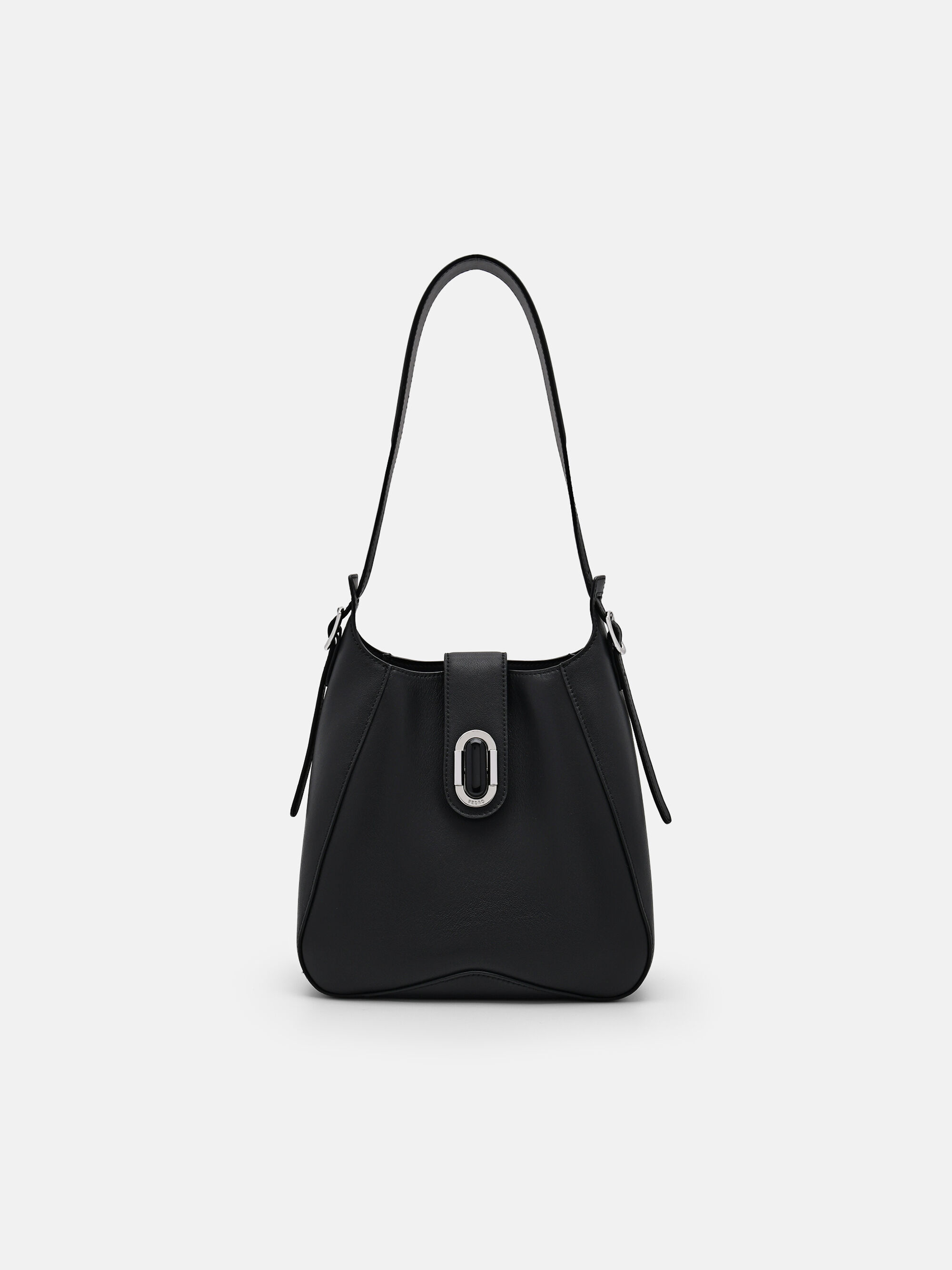 PEDRO Studio Rift Leather Hobo Bag, Black