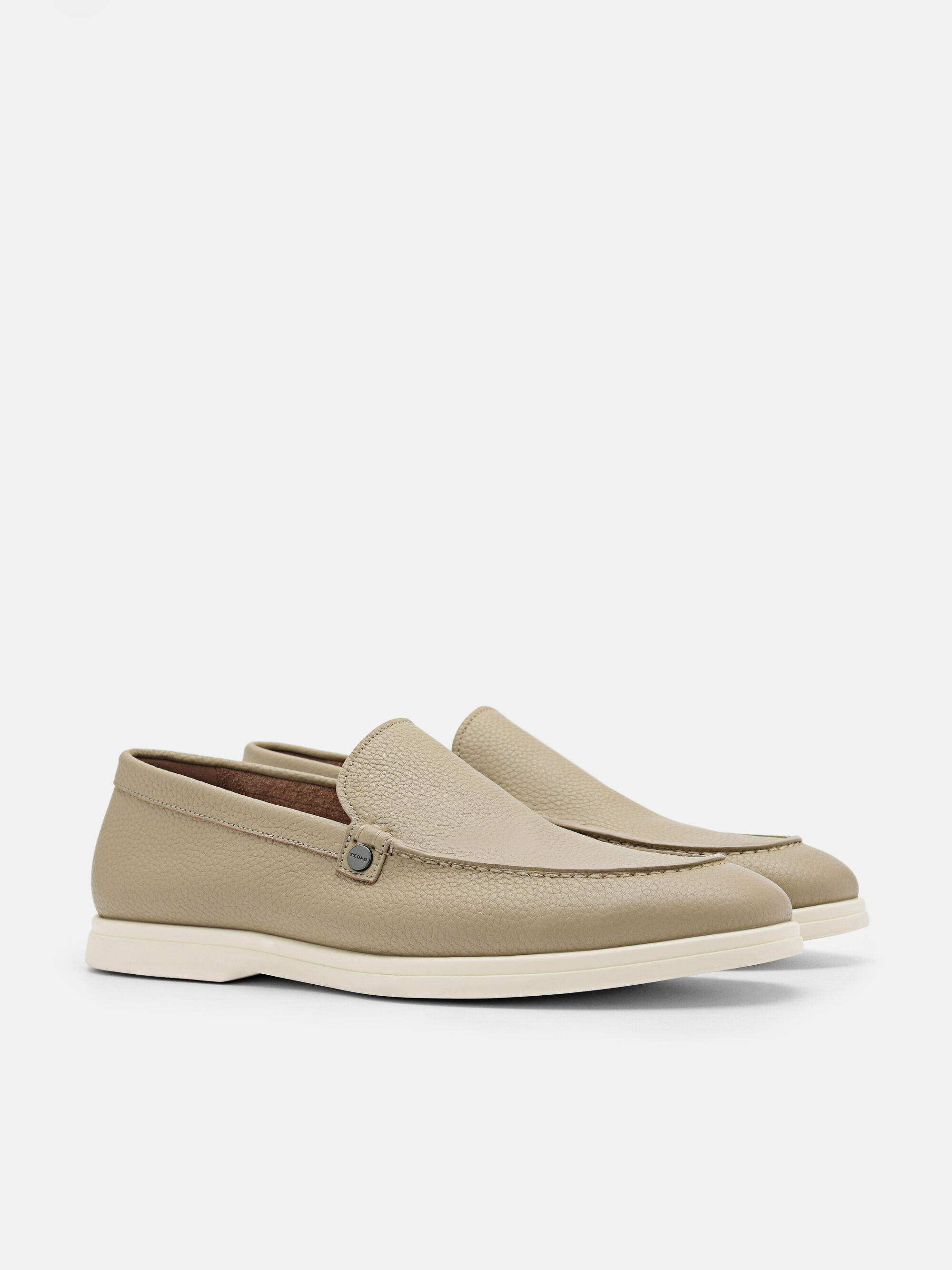 Oliver Leather Loafers, Taupe