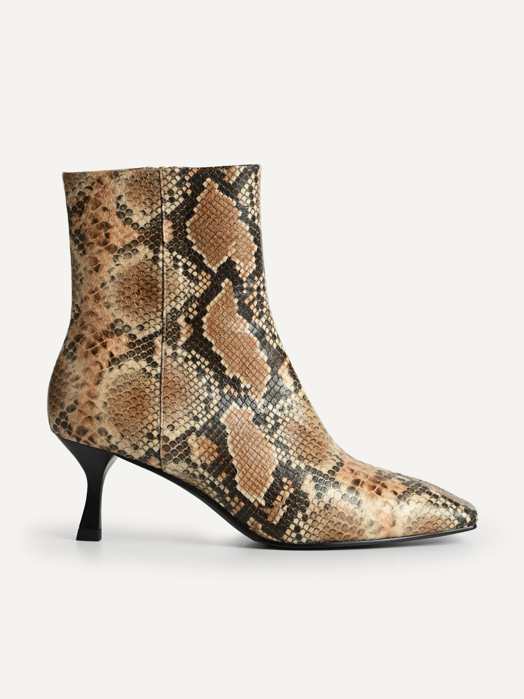 snake embossed booties