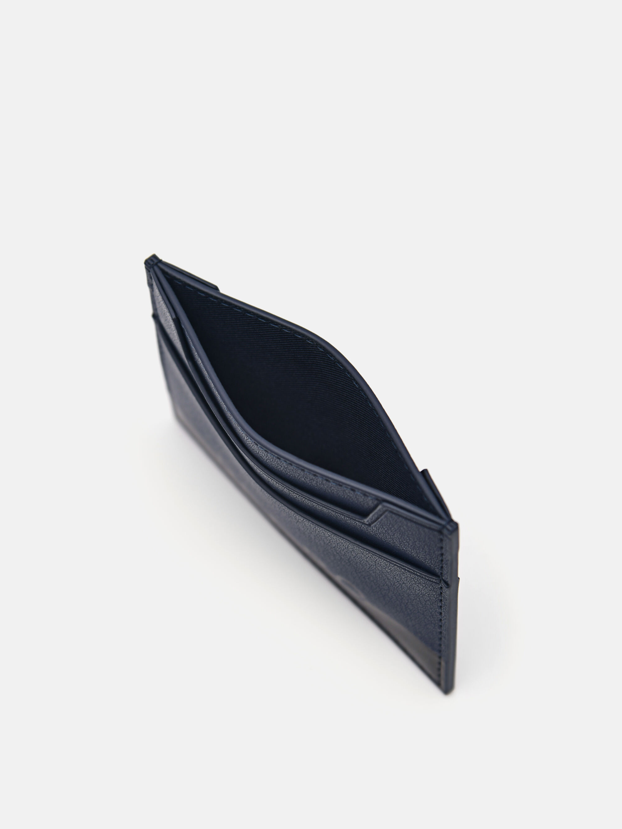 Leather Card Holder, Navy