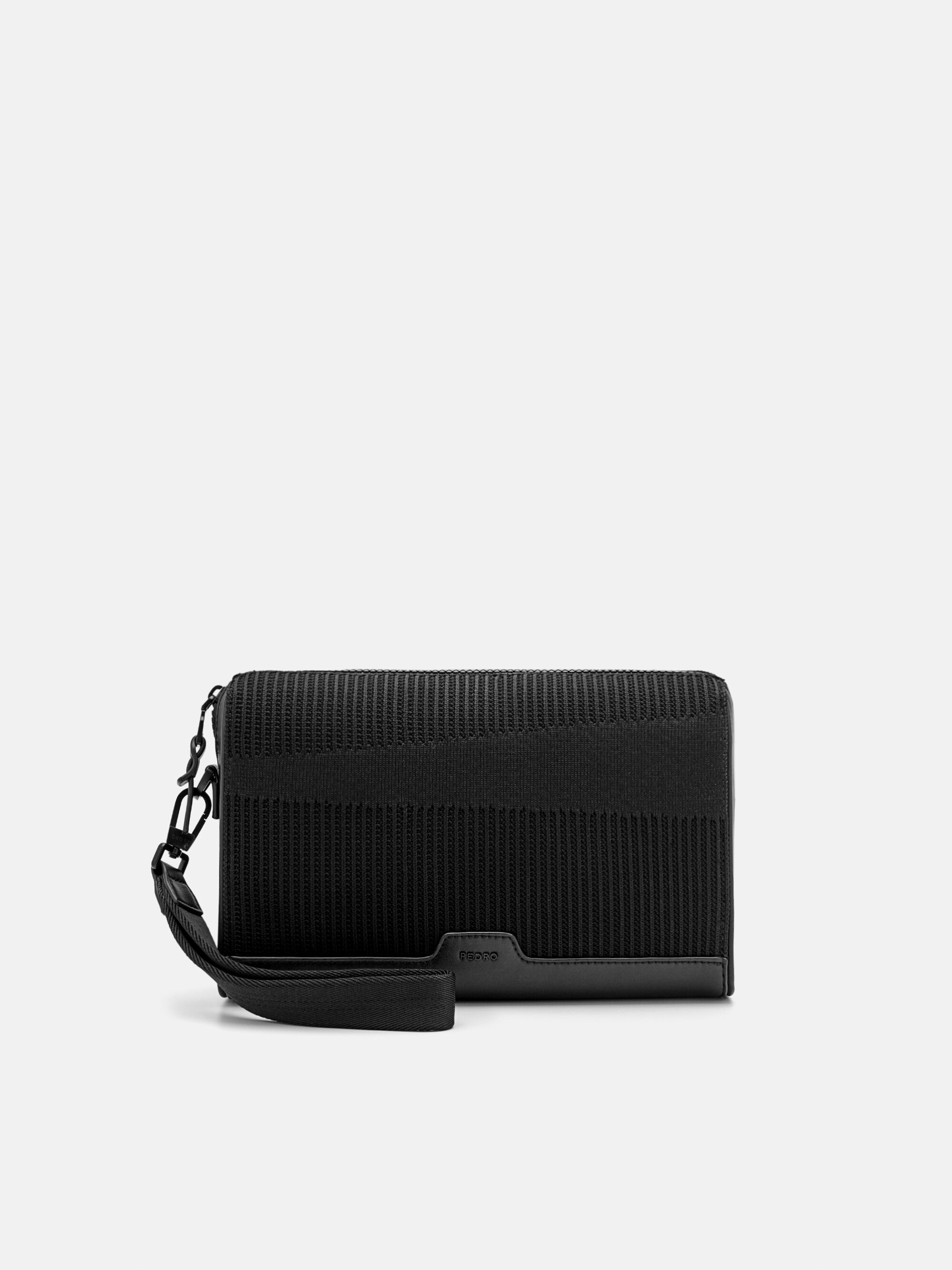 Tristan Fabric Clutch Bag, Black