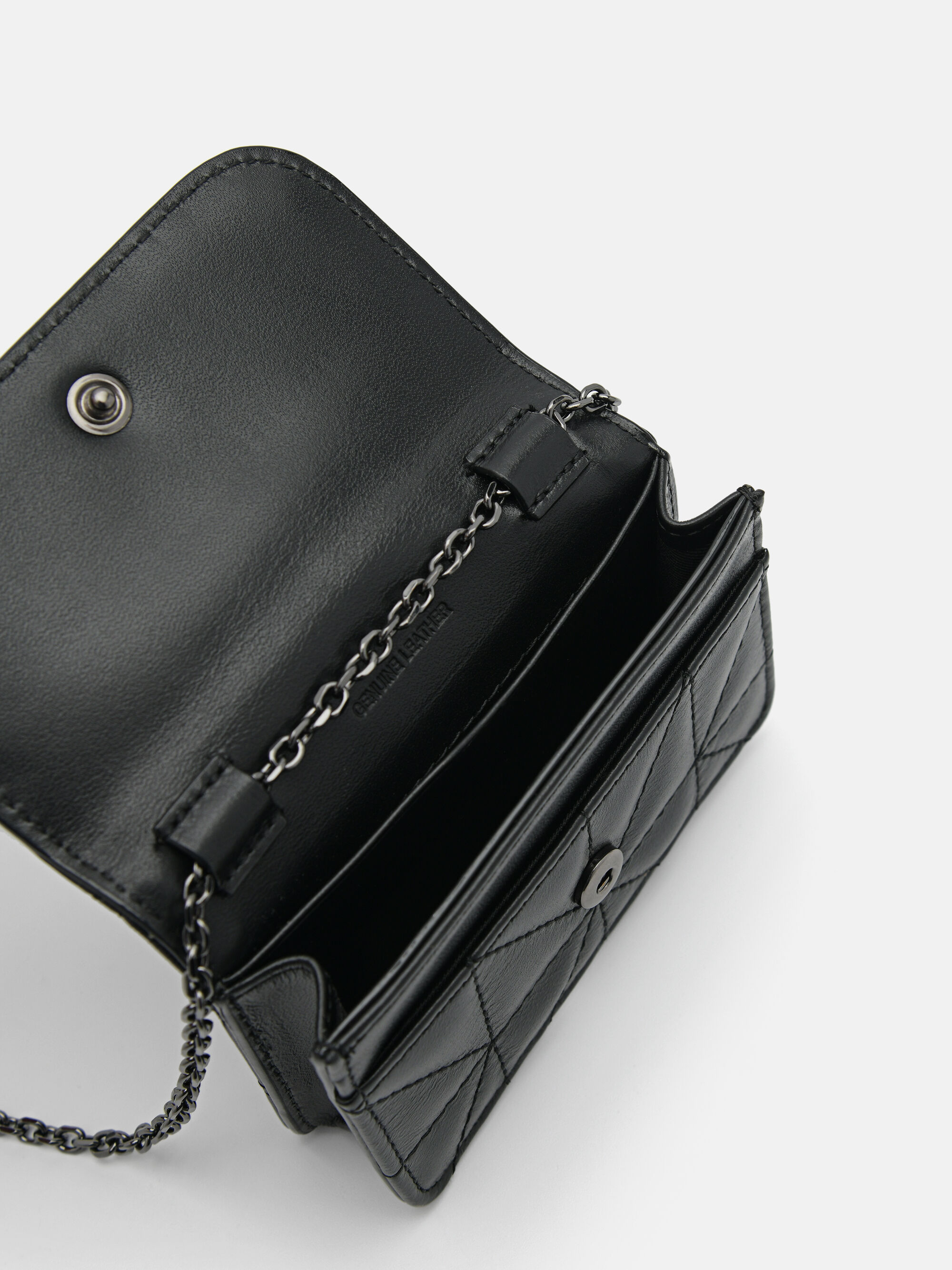 PEDRO Icon Leather Bi-Fold Card Holder in Pixel, Black