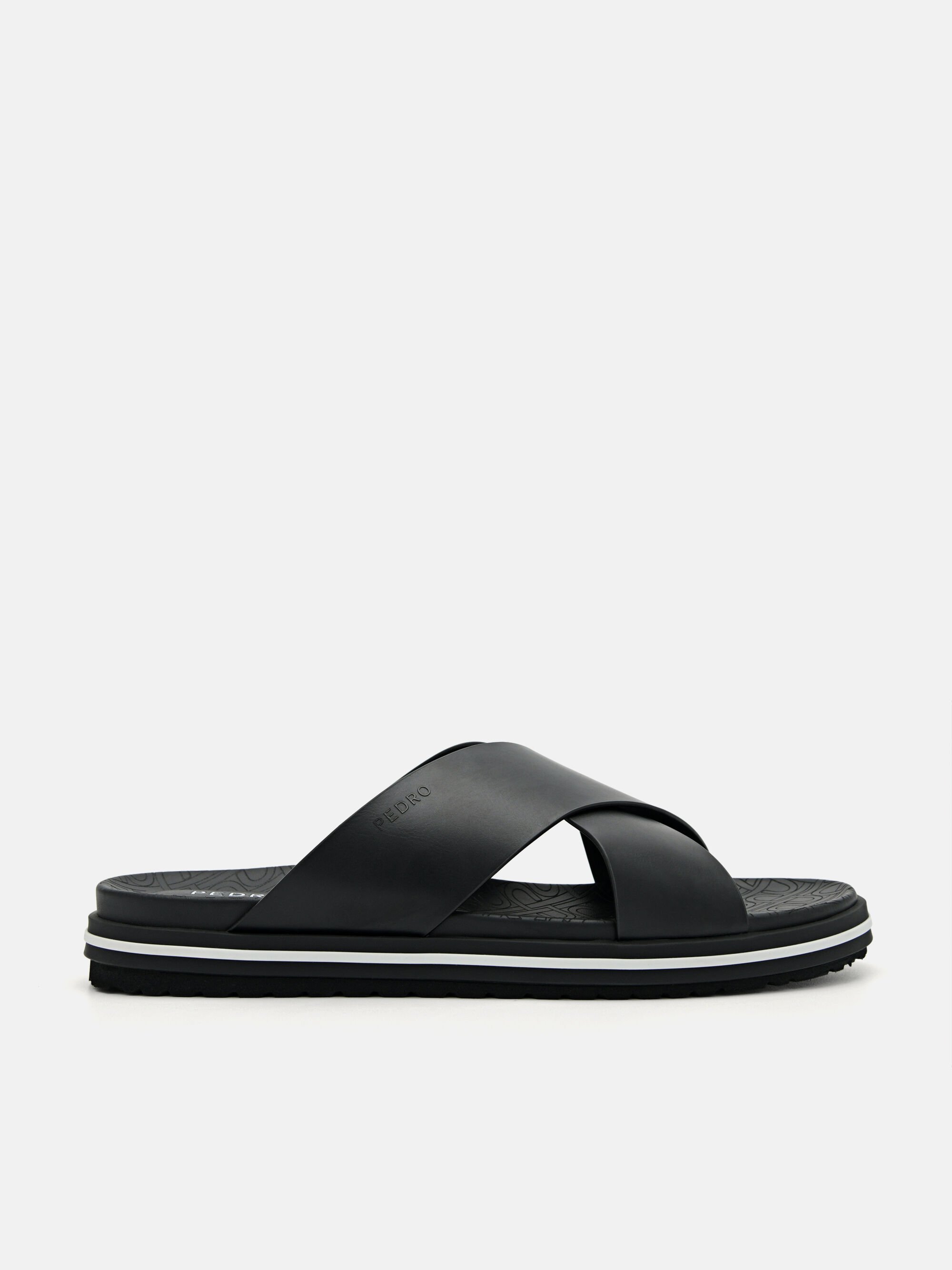 PEDRO Icon Cross Strap Sandals, Black