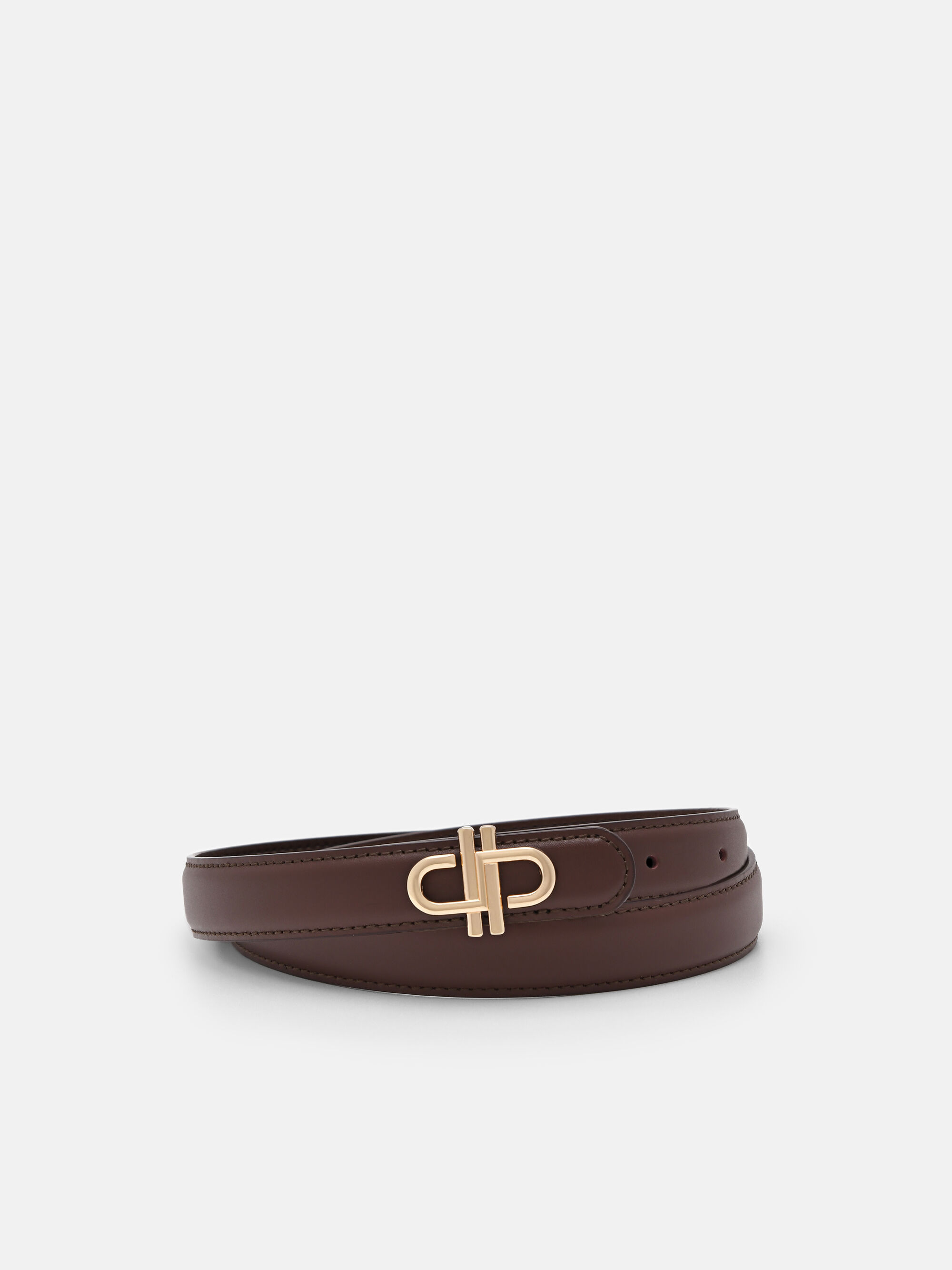 PEDRO Icon Leather Tang Belt, Dark Brown