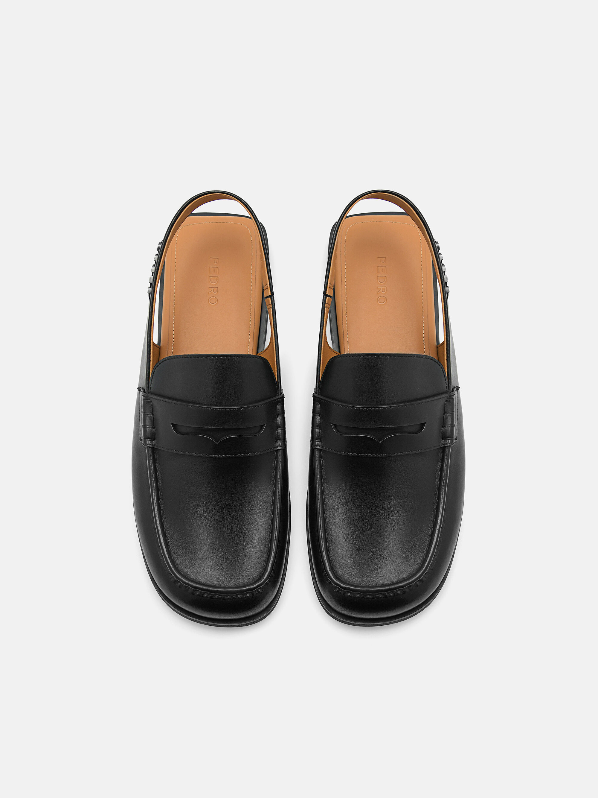 Ewan Leather Penny Loafers, Black
