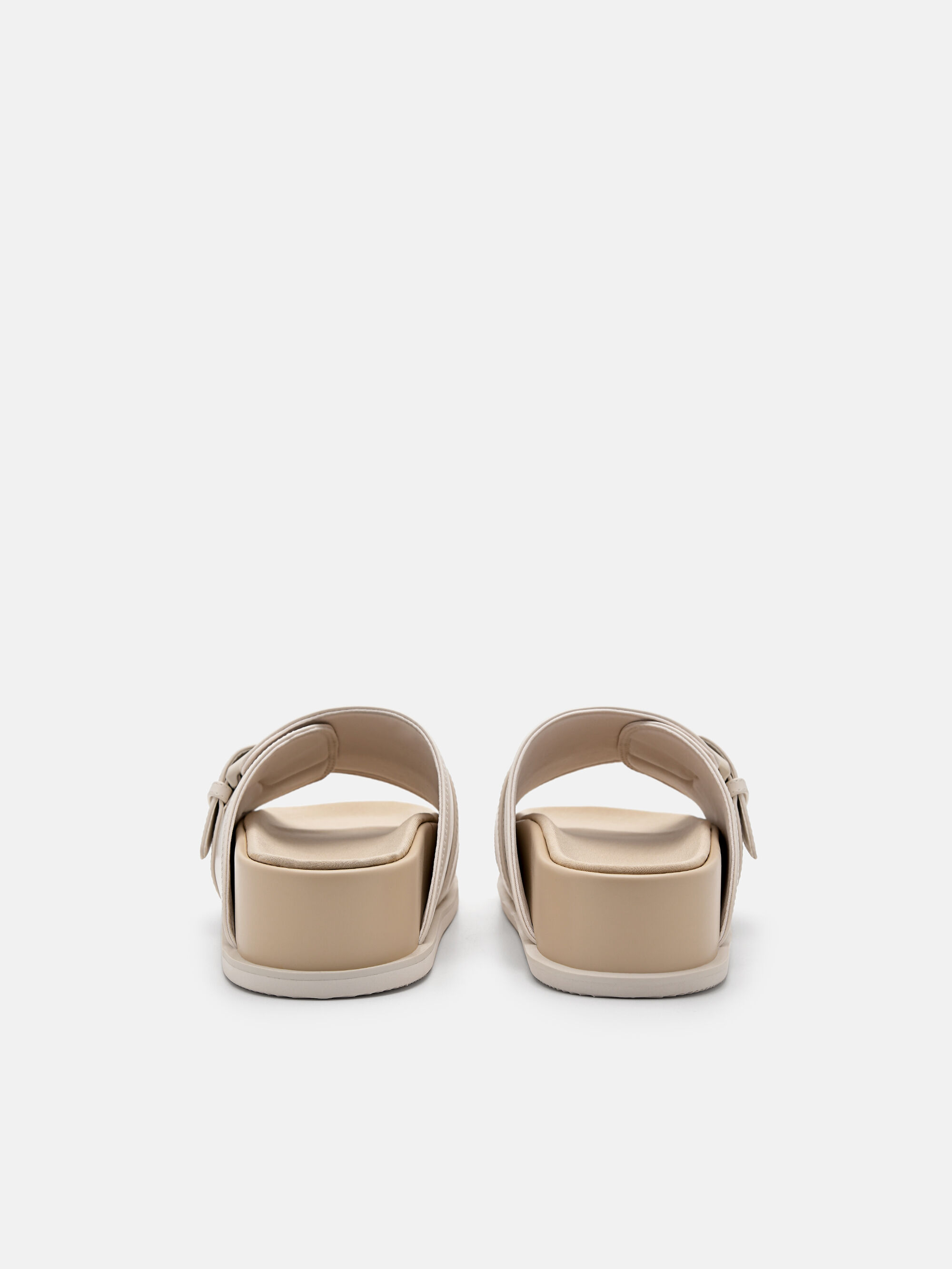 Buckle Slip-On Sandals, Chalk