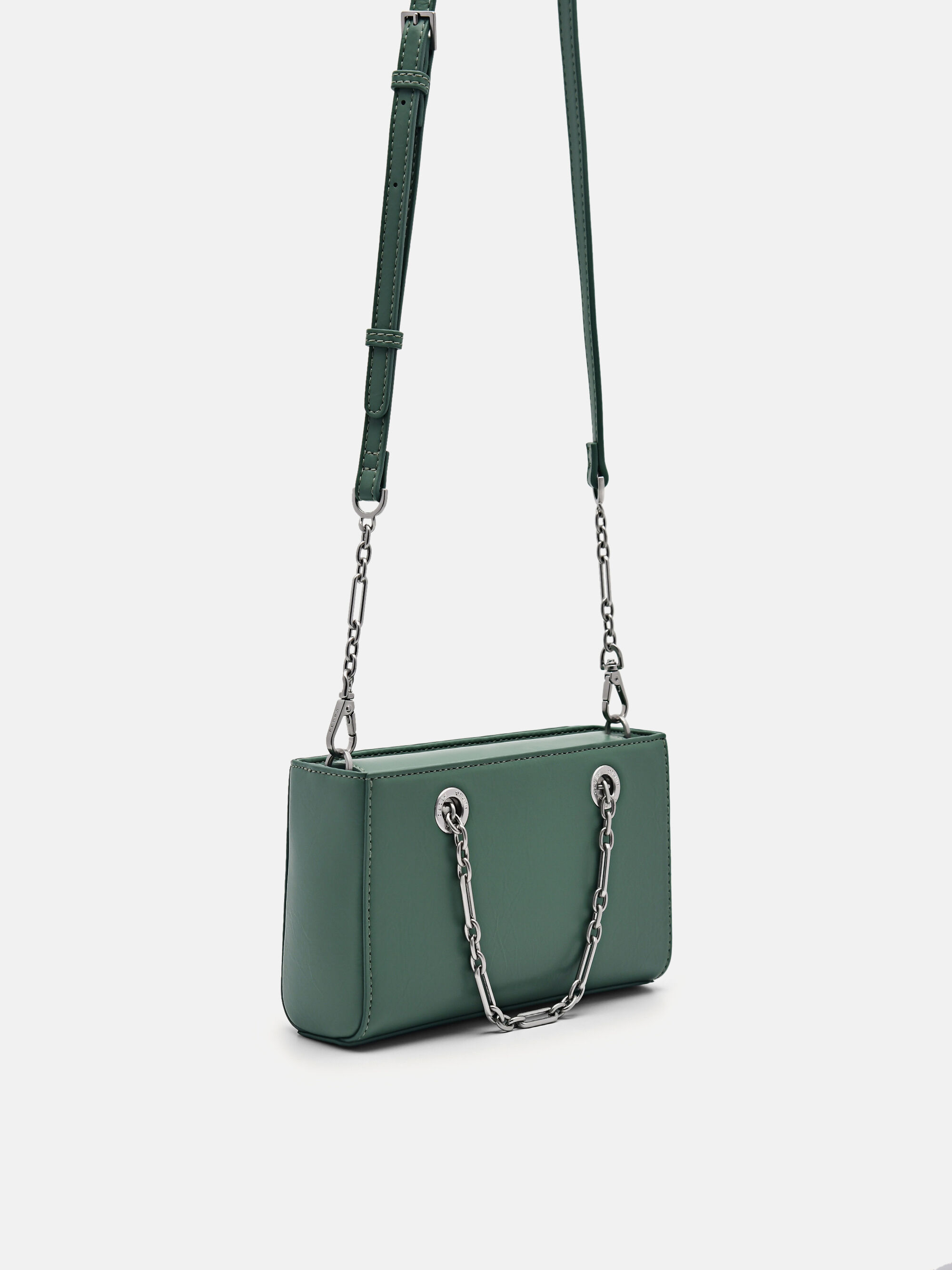 Chain Handle Handbag, Green