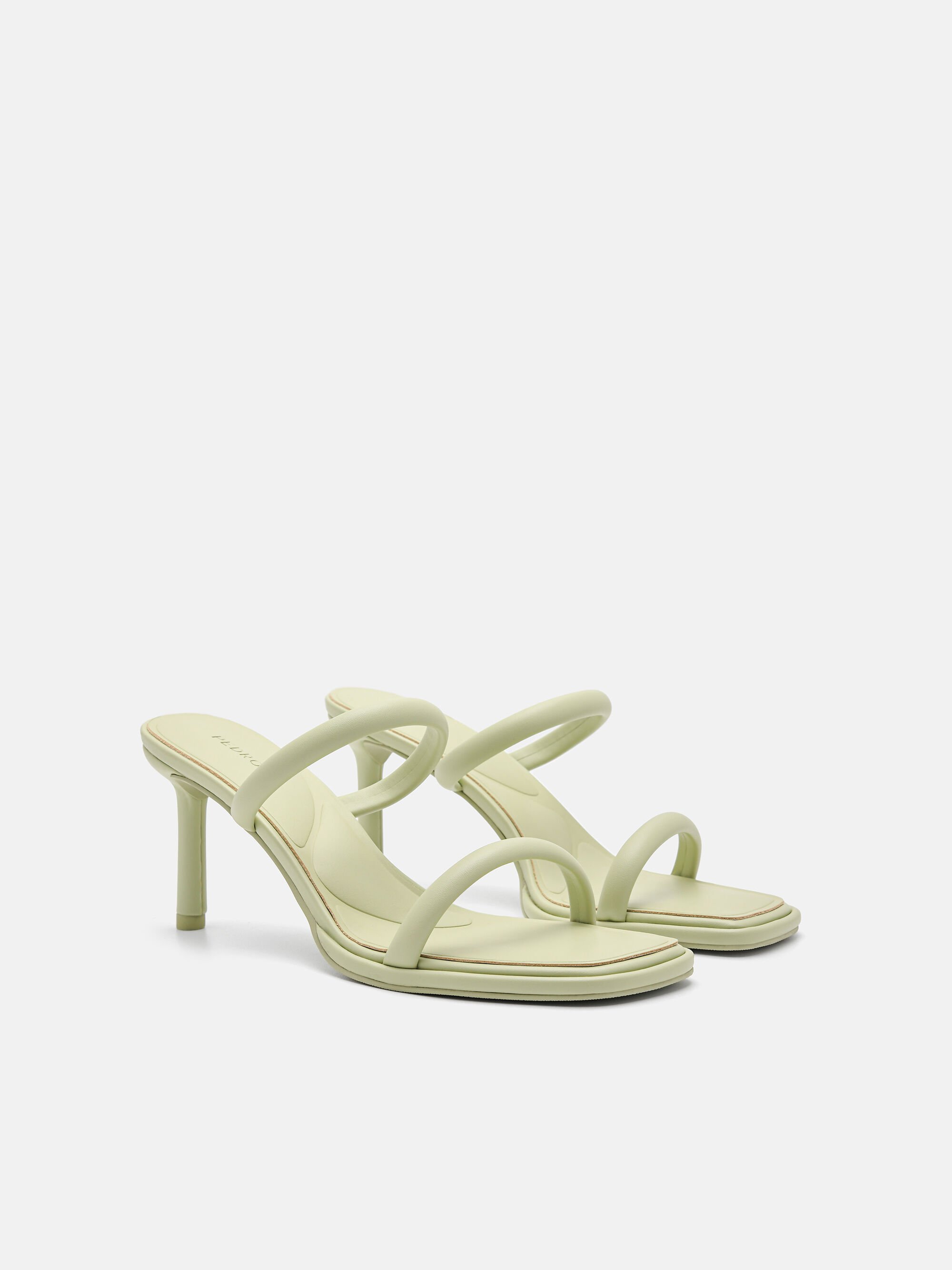 Bianca Heel Sandals, Light Green