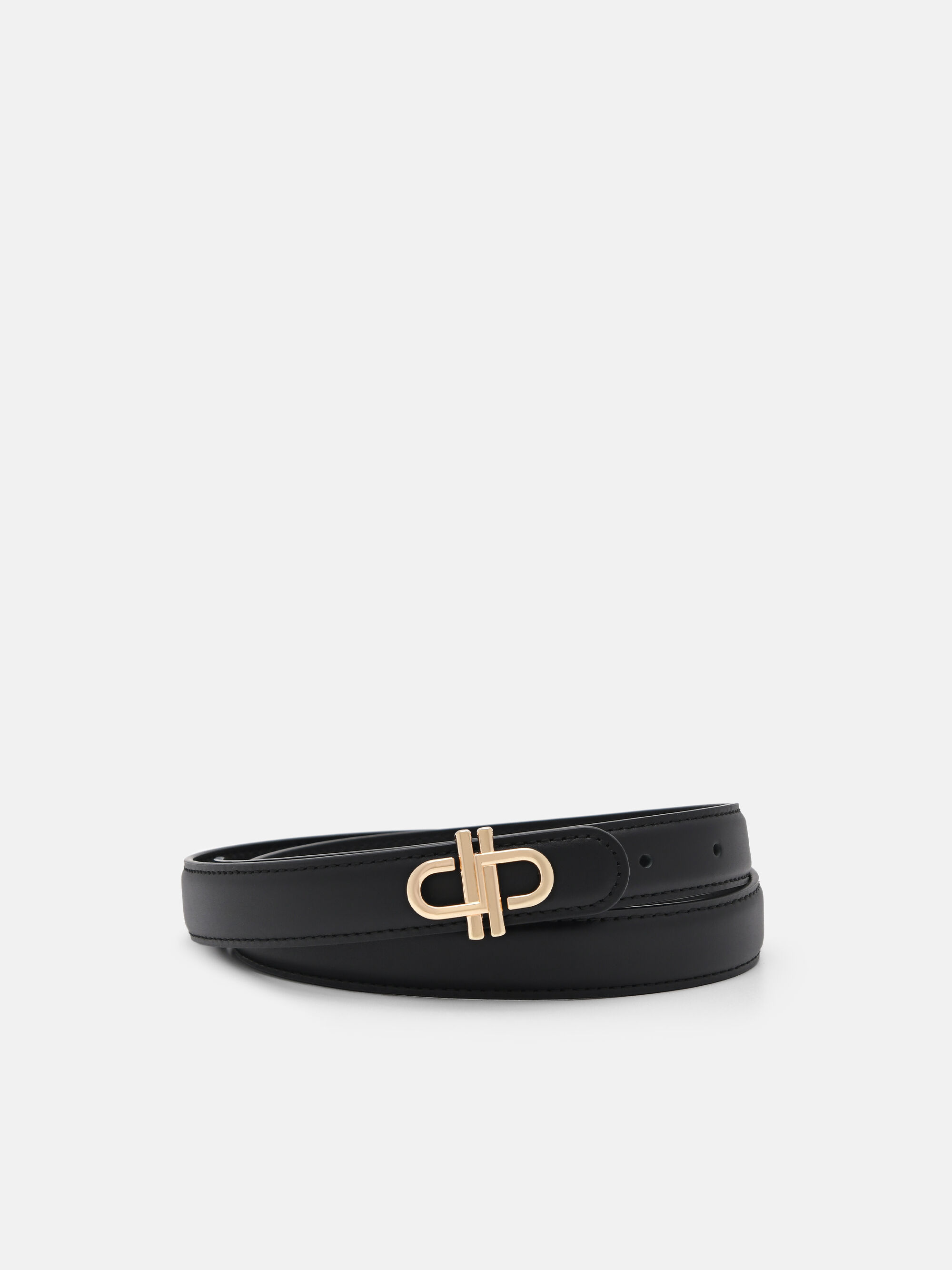 PEDRO Icon Leather Tang Belt, Black