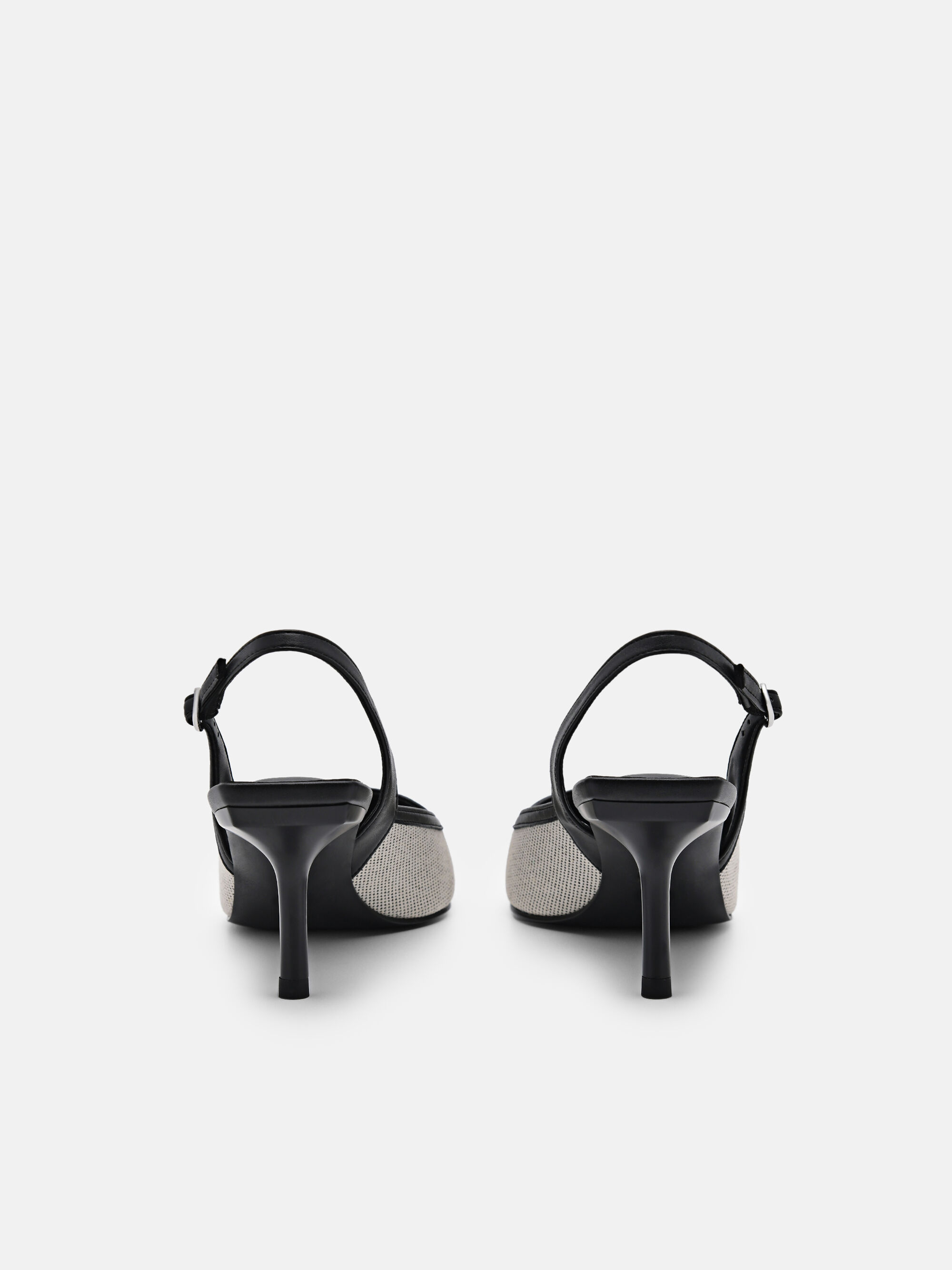 PEDRO Icon Canvas Slingback Pumps, Black