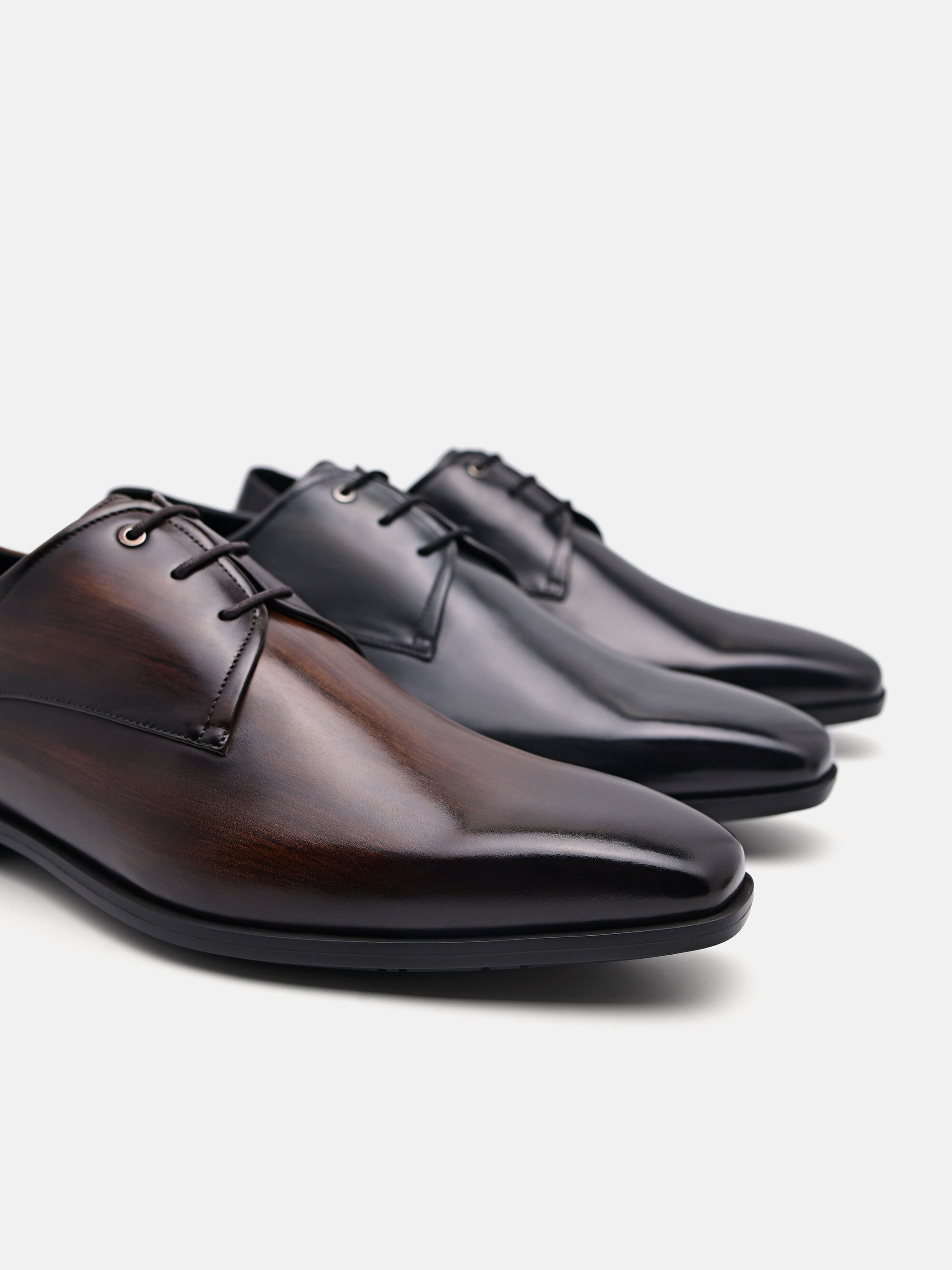 Altitude Burnished Derby Shoes, Dark Brown