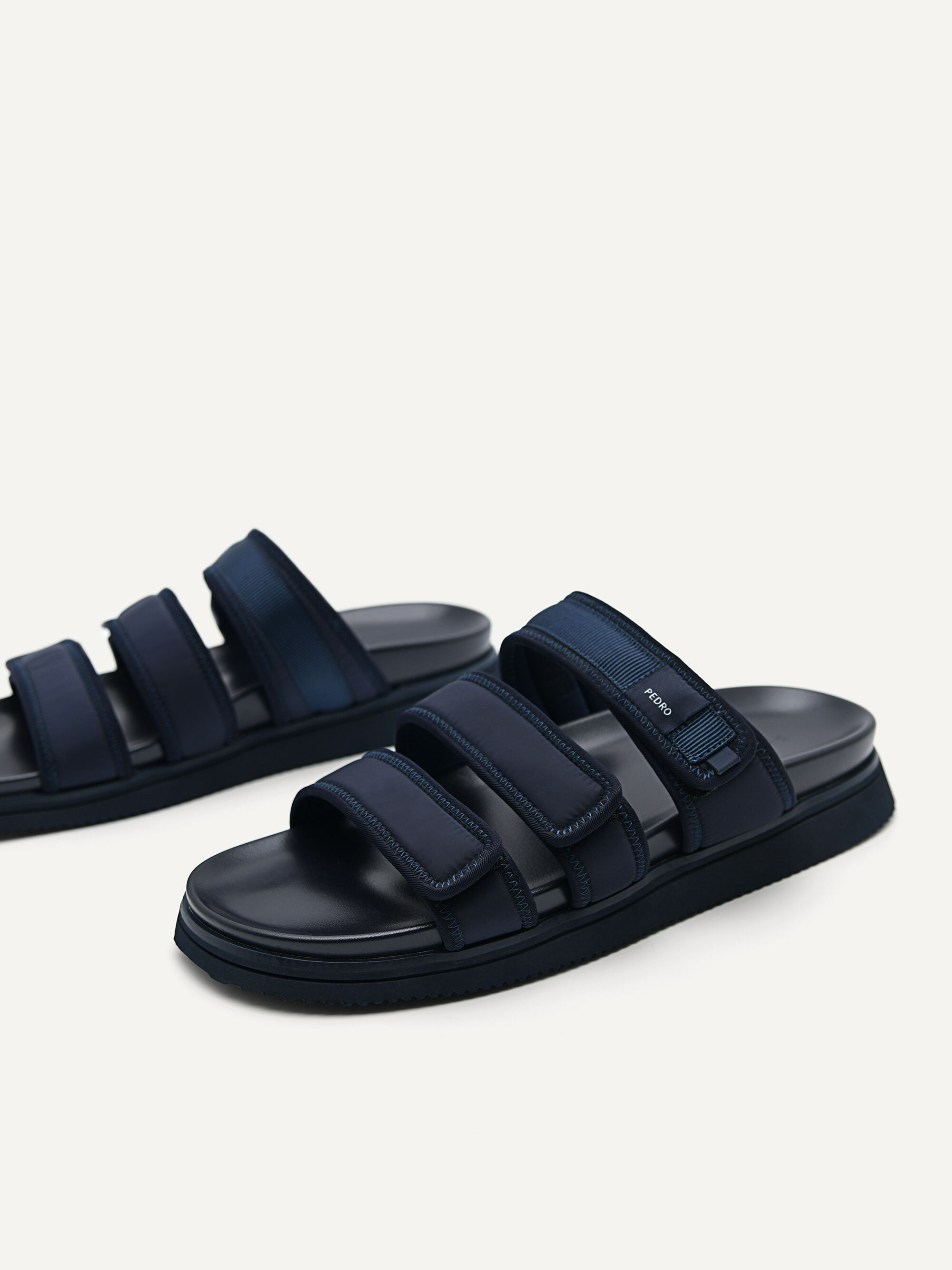 Navy Backless Nylon Banded Sports Sandals - PEDRO EU