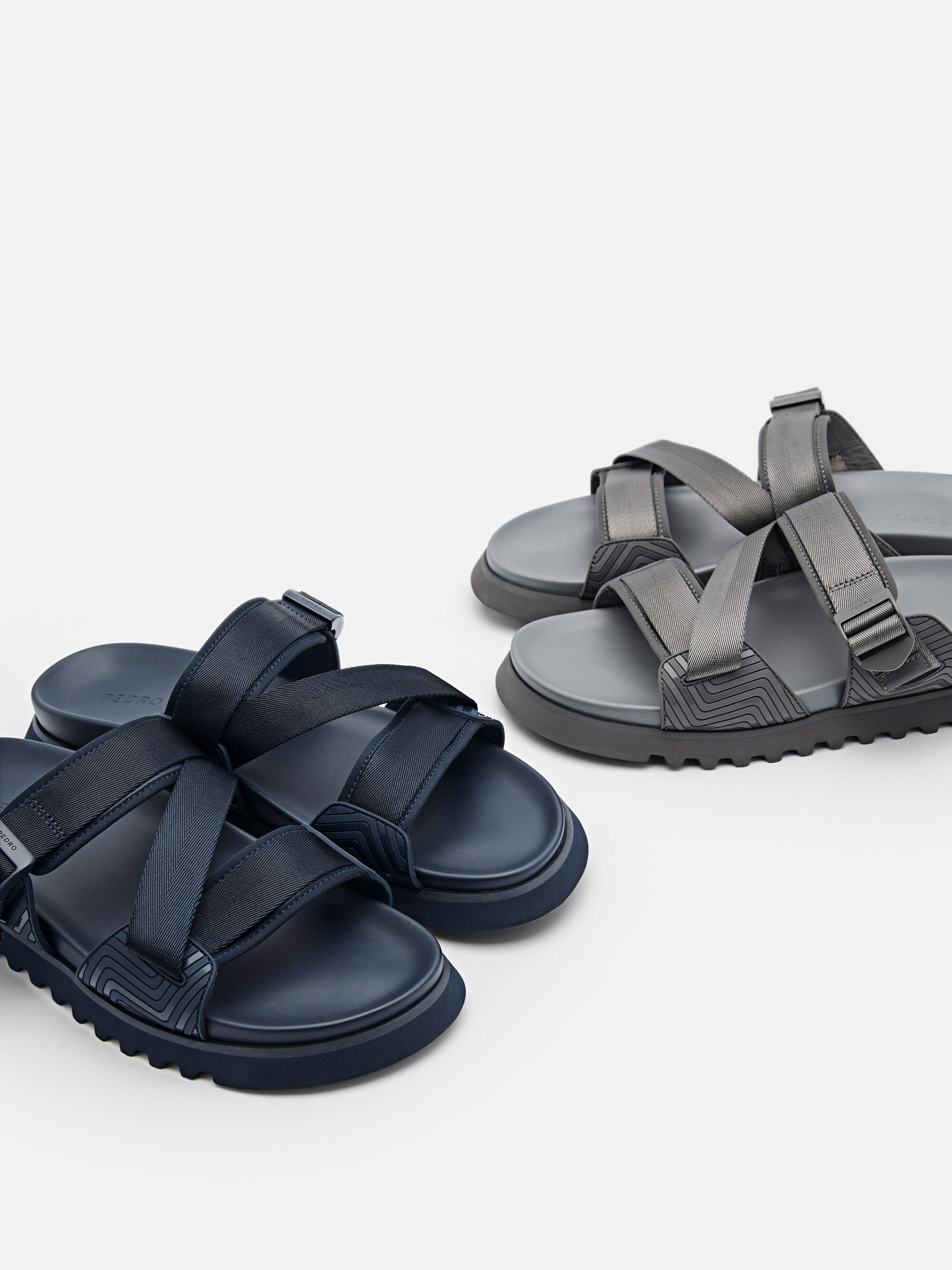 Nylon Strap Sandals, Navy