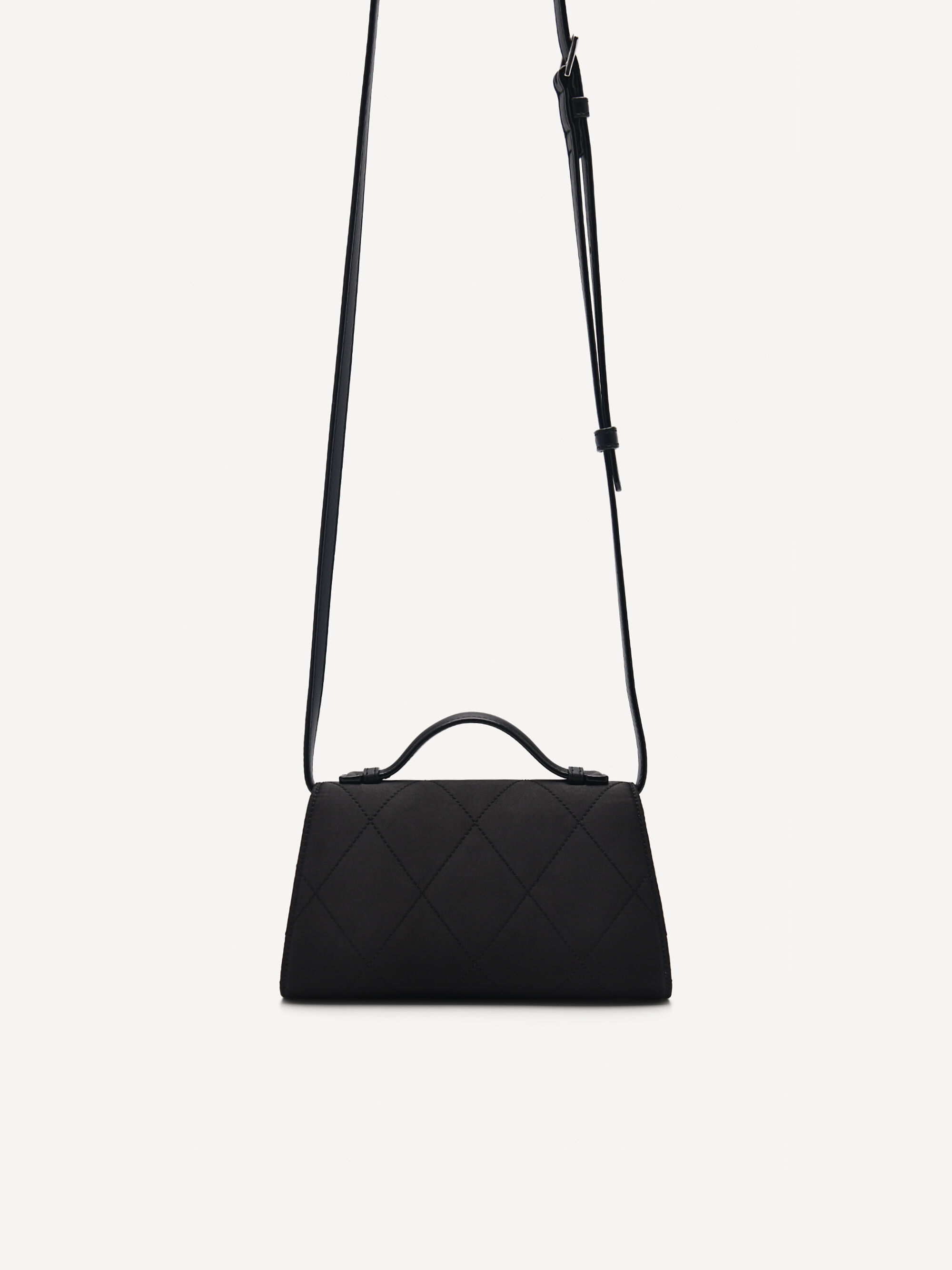 Rina Mini Satin Handbag, Black