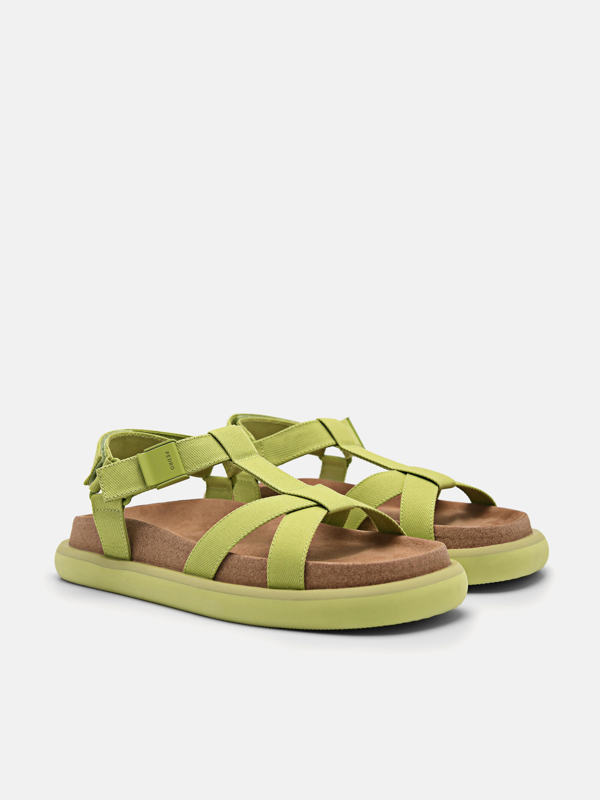 rePEDRO Canvas Band Sandals, Green