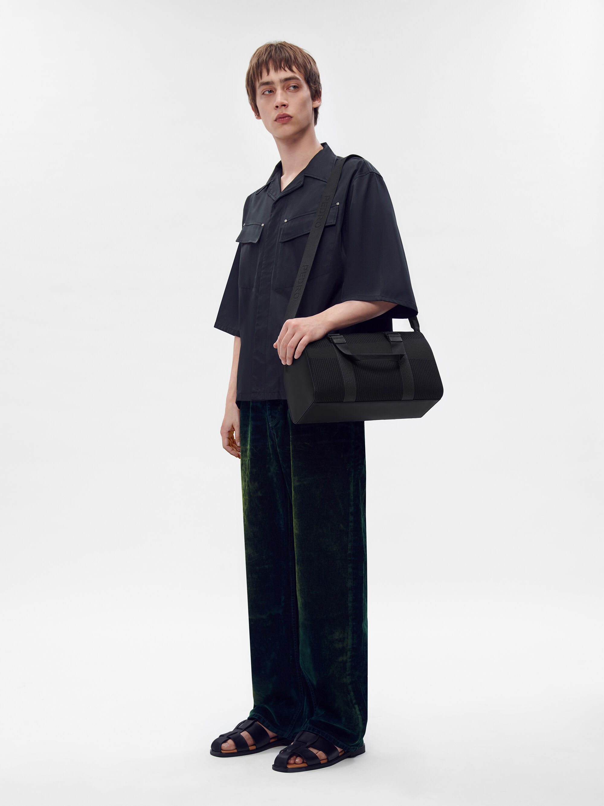 Tristan Fabric Duffel Bag, Black