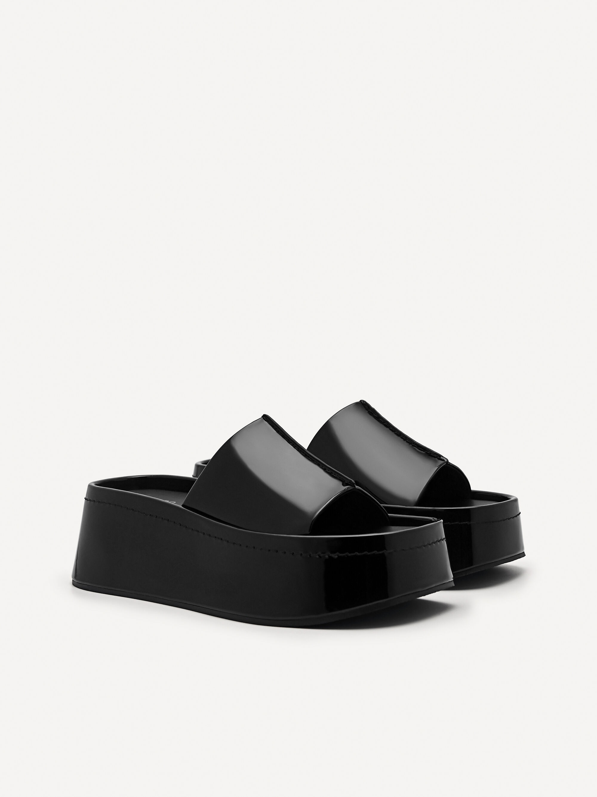 Black Carmen Platform Sandals - PEDRO SG