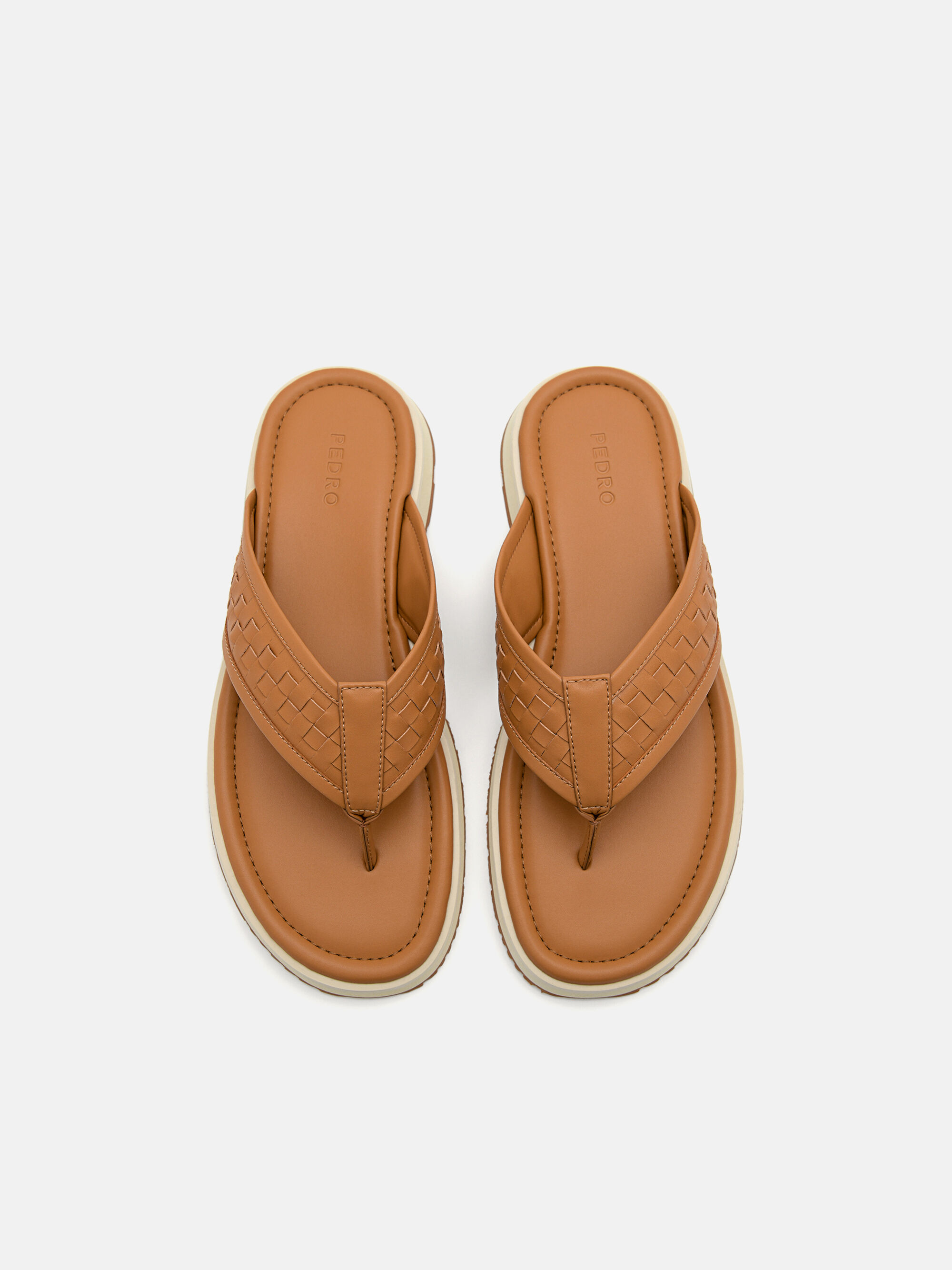 Woven Thong Sandals, Camel