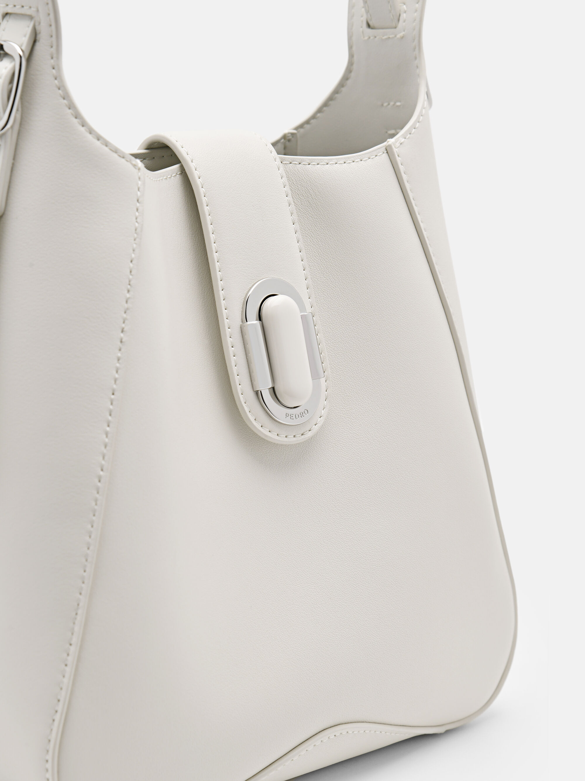 PEDRO Studio Rift Leather Hobo Bag, Chalk