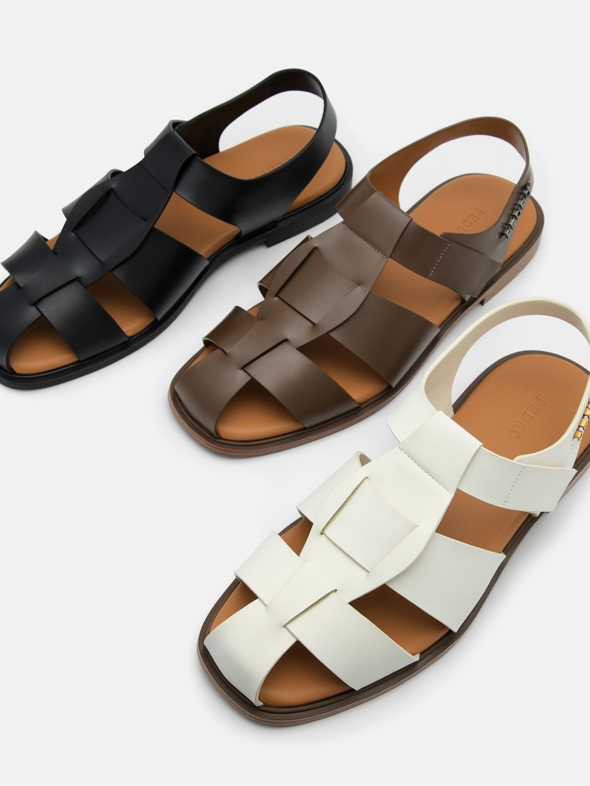 Roman Backstrap Sandals, Brown