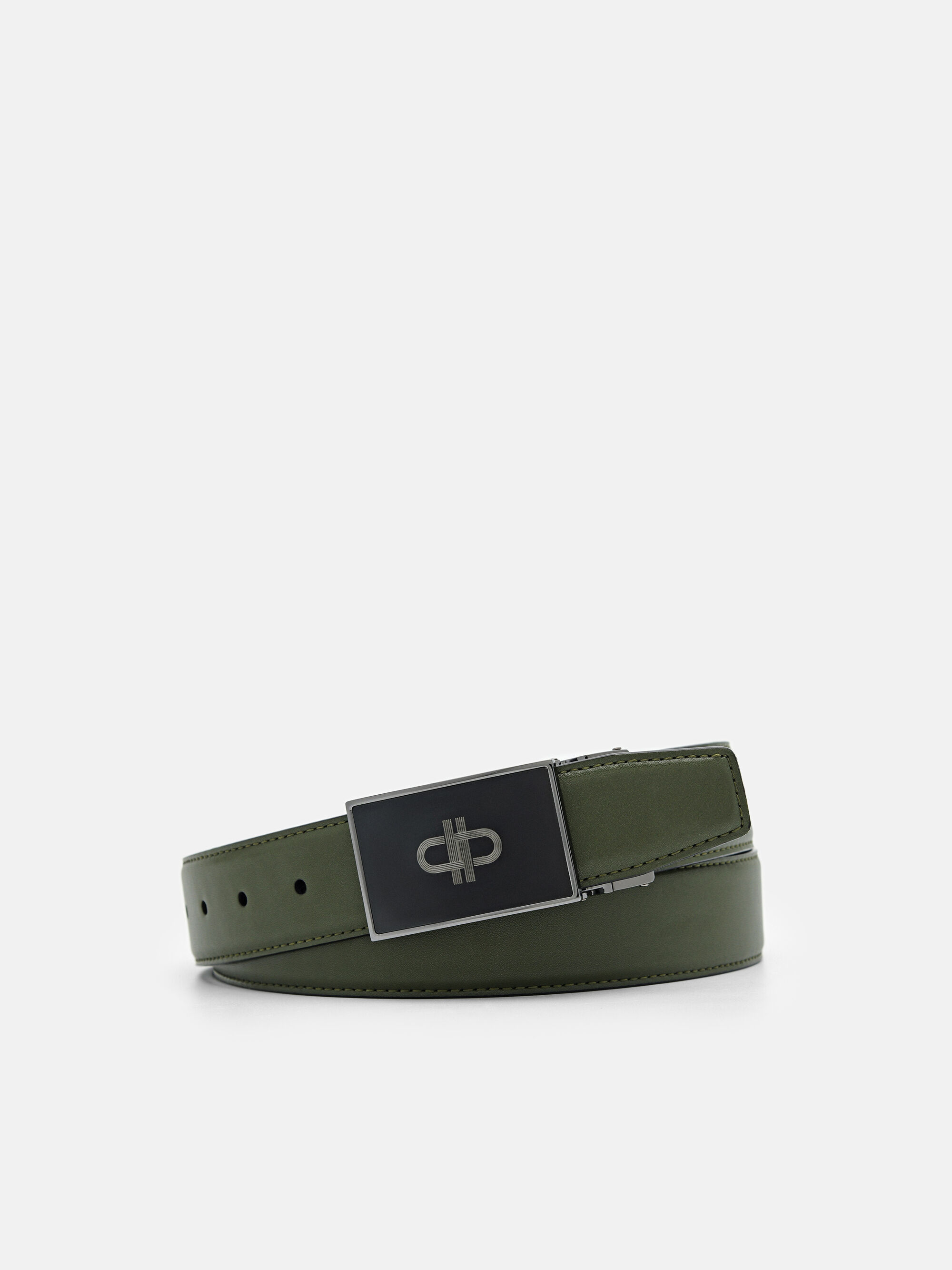 PEDRO Icon Leather Reversible Tang Belt, Military Green