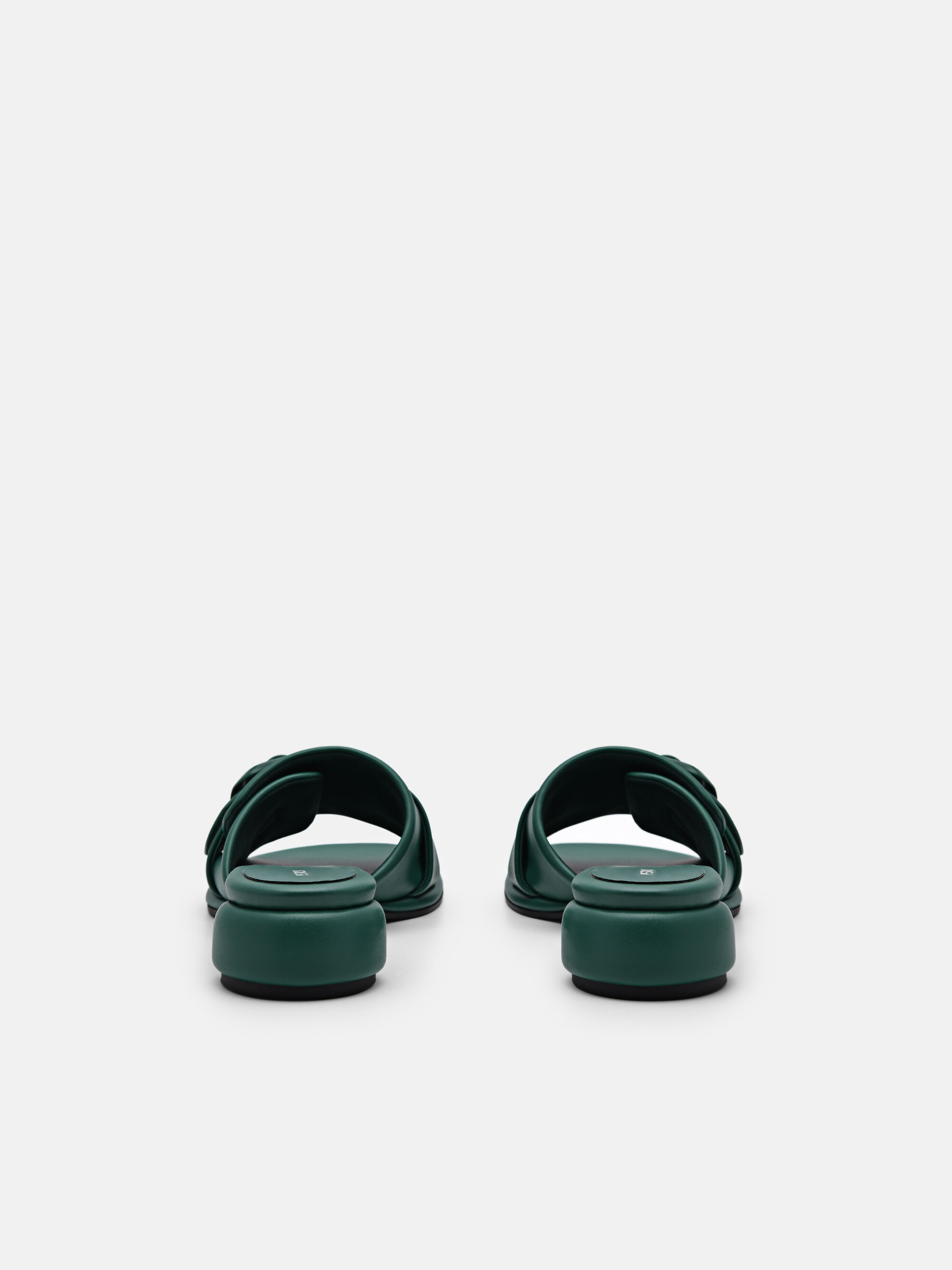 Helix Heel Sandals, Dark Green