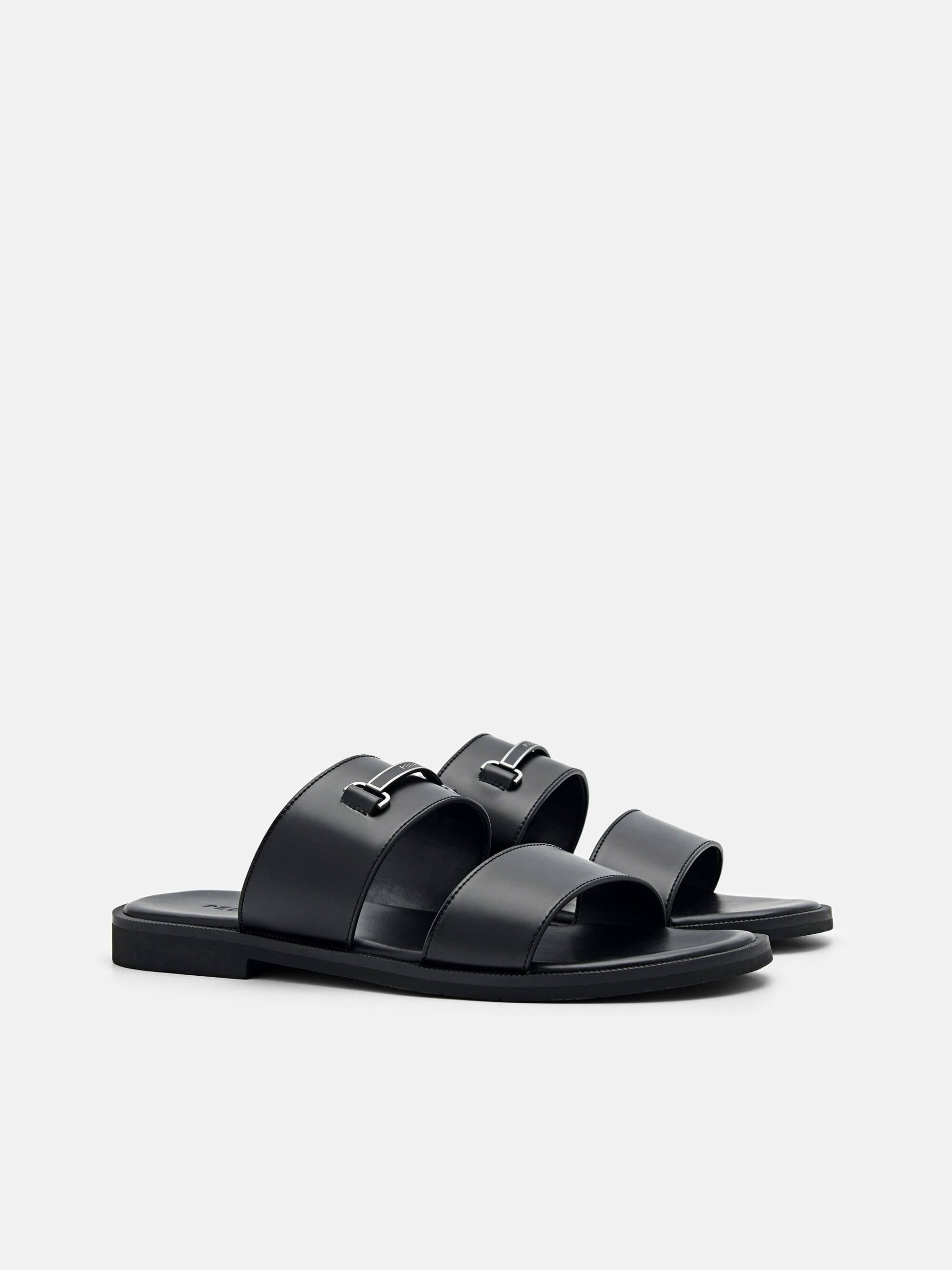 Steven Horsebit Slide Sandals, Black