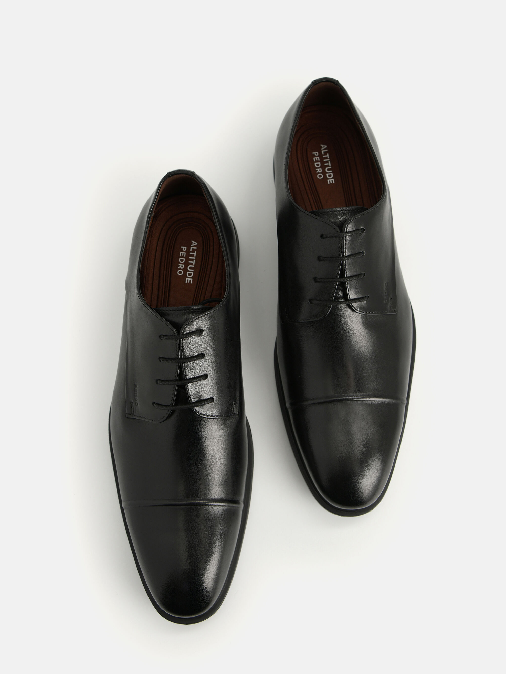 Altitude Leather Toe Derby Shoes, Black