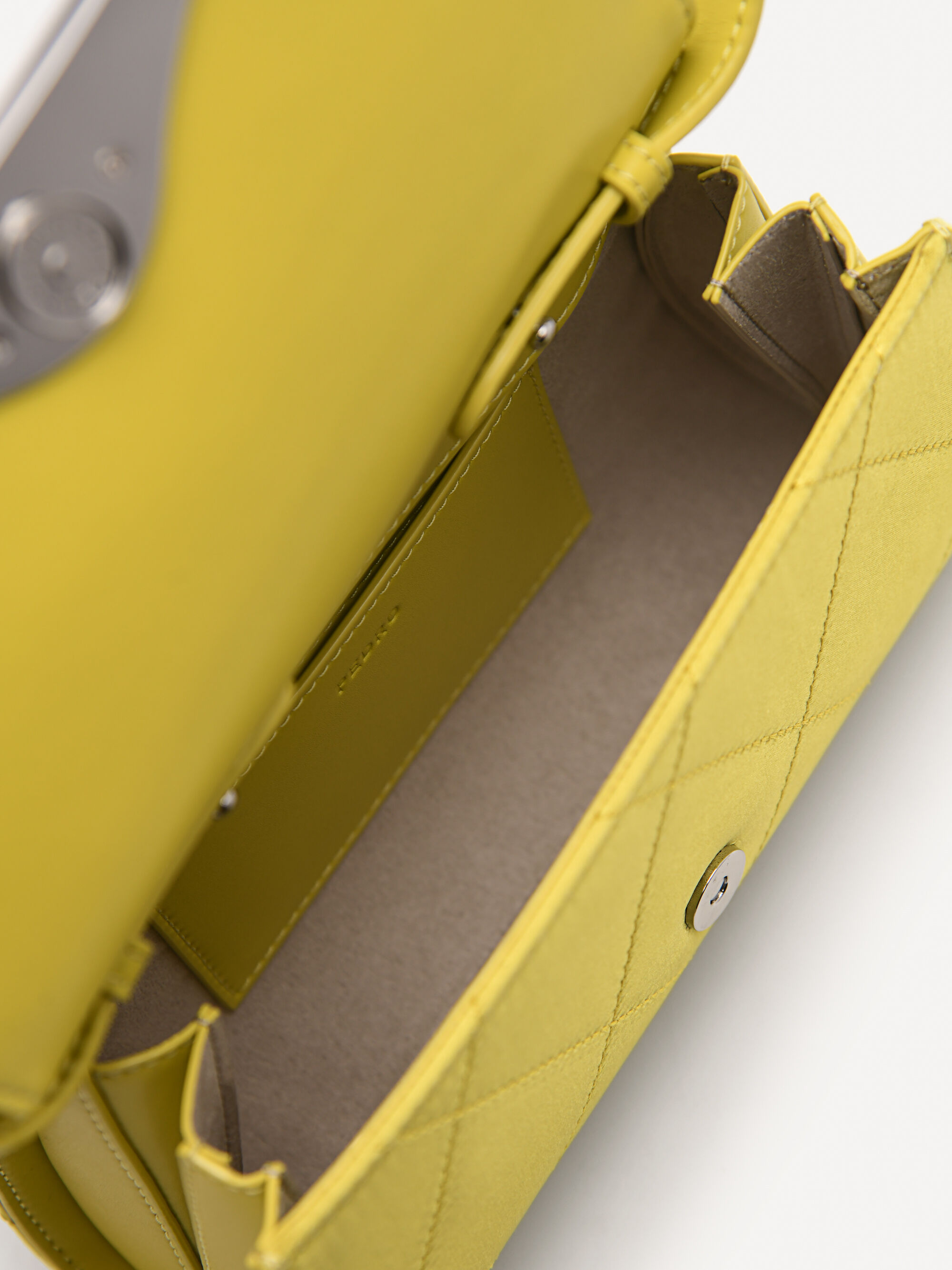 Rina Mini Satin Handbag, Yellow