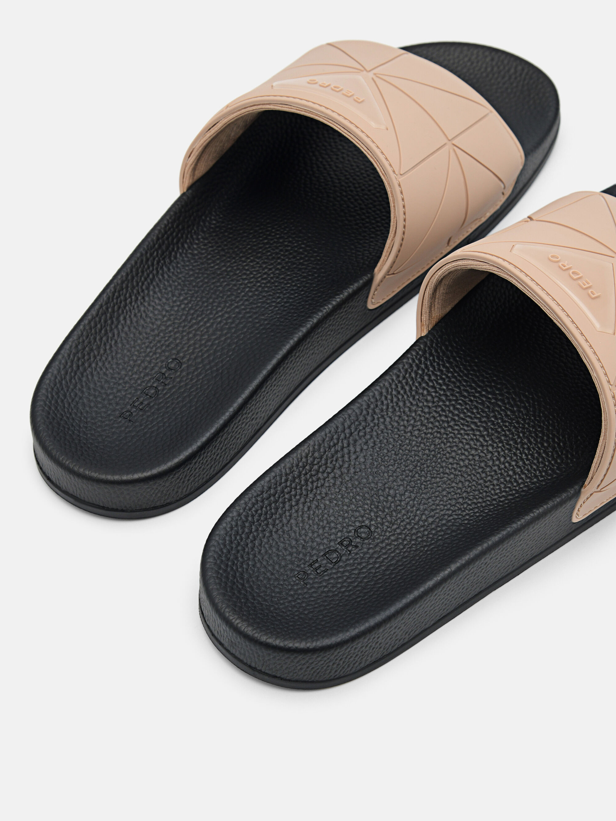 Slide Sandals in Pixel, Taupe