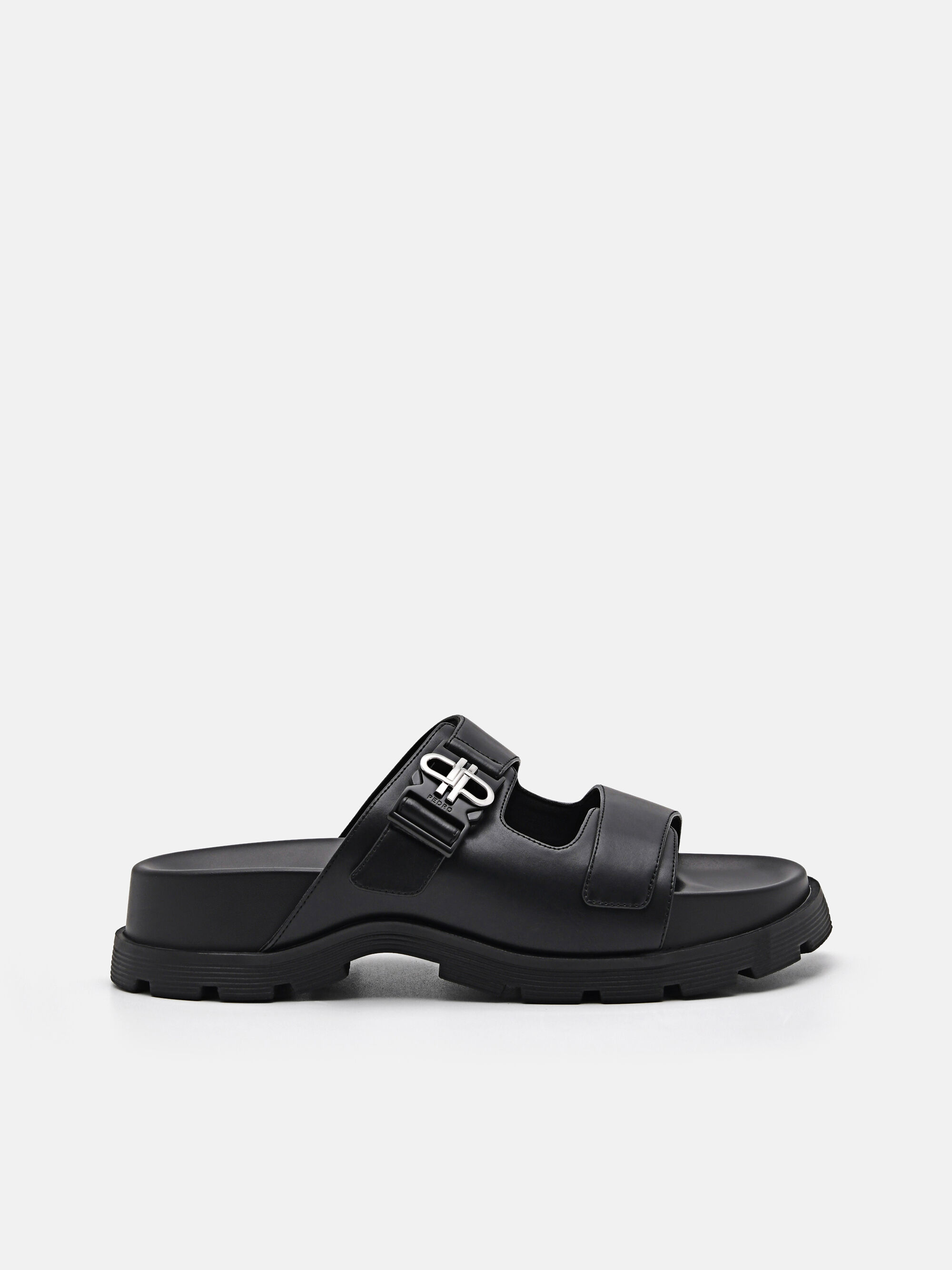 PEDRO Icon Buckle Sandals, Black