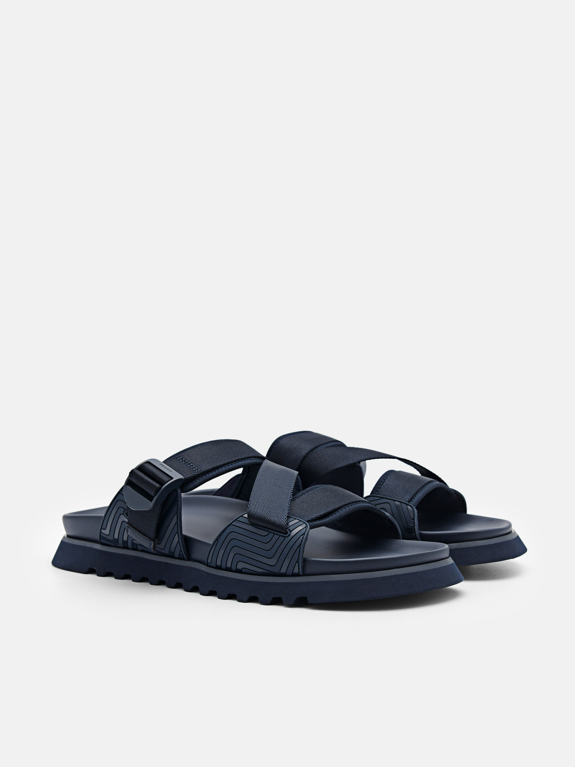 Nylon Strap Sandals, Navy