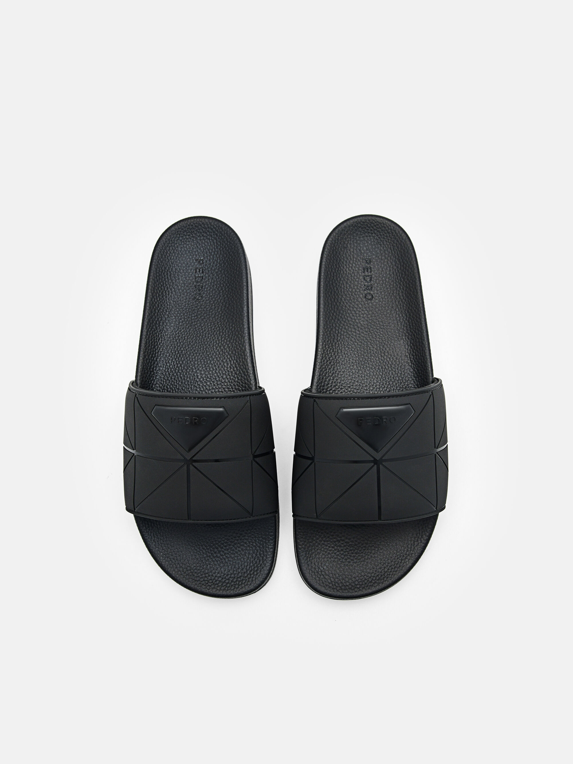 Slide Sandals in Pixel, Black