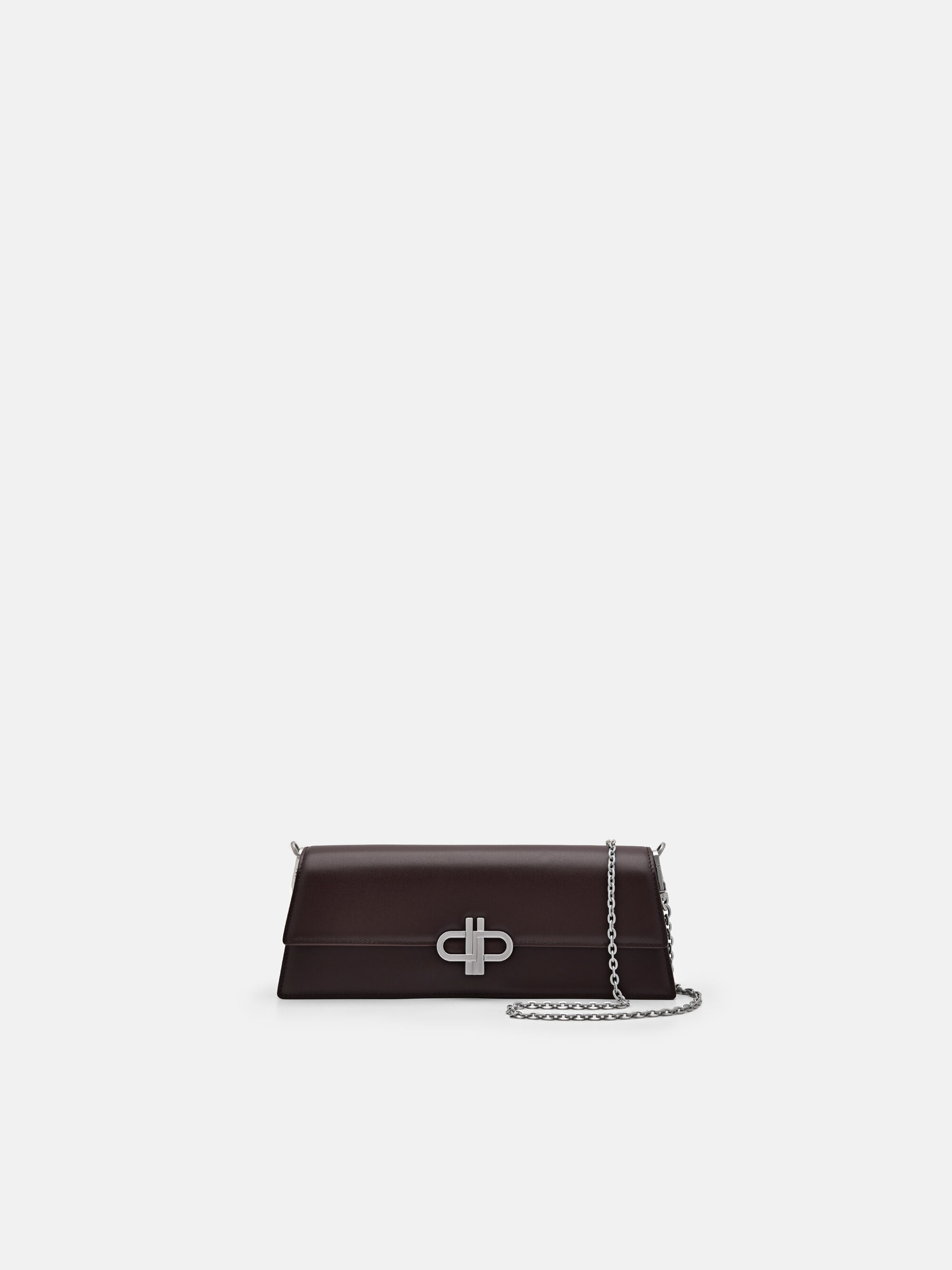 PEDRO Icon Leather Clutch Bag, Dark Brown