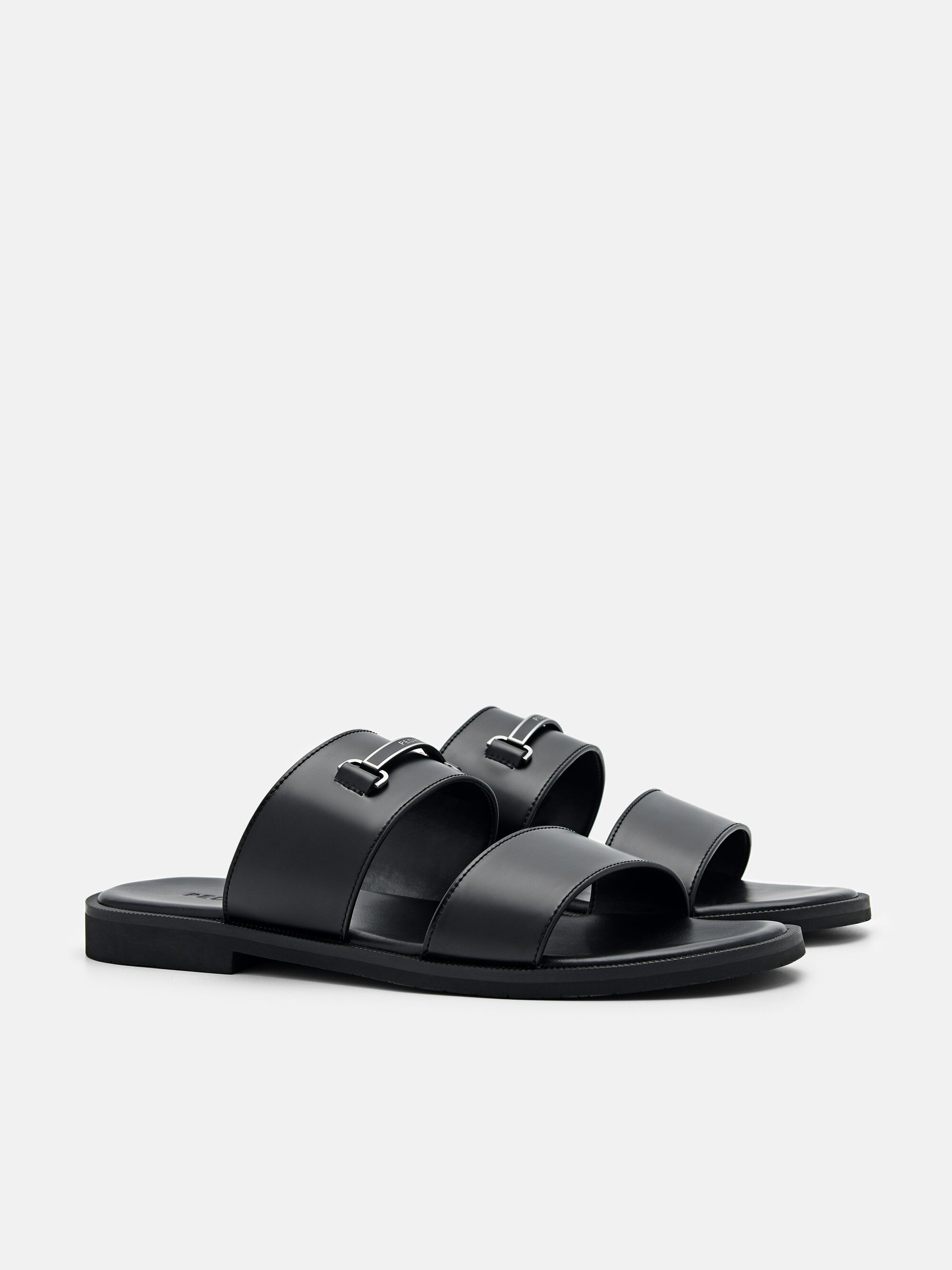 Steven Horsebit Slide Sandals, Black