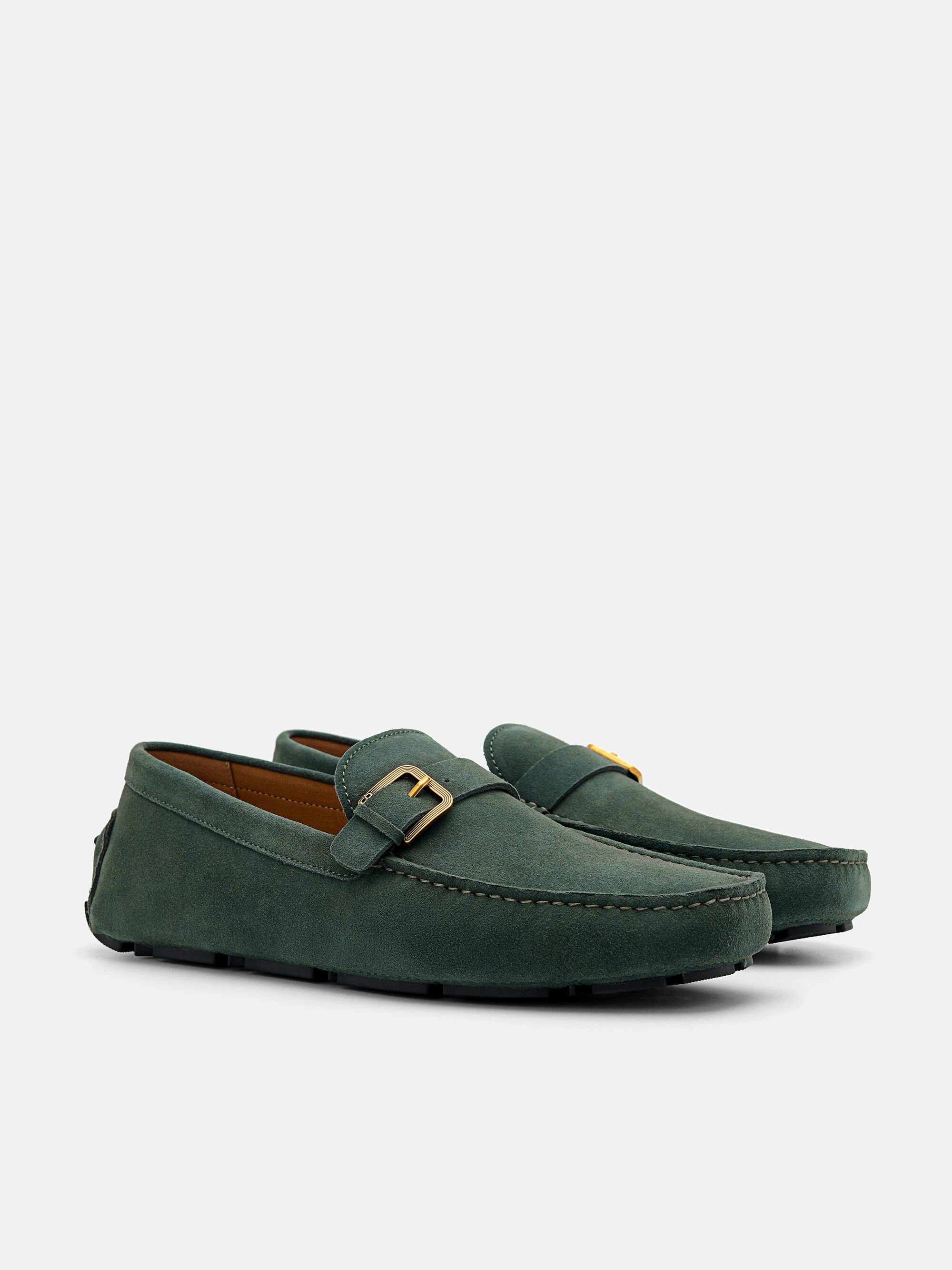 Gio Leather Driving Shoes, Dark Green